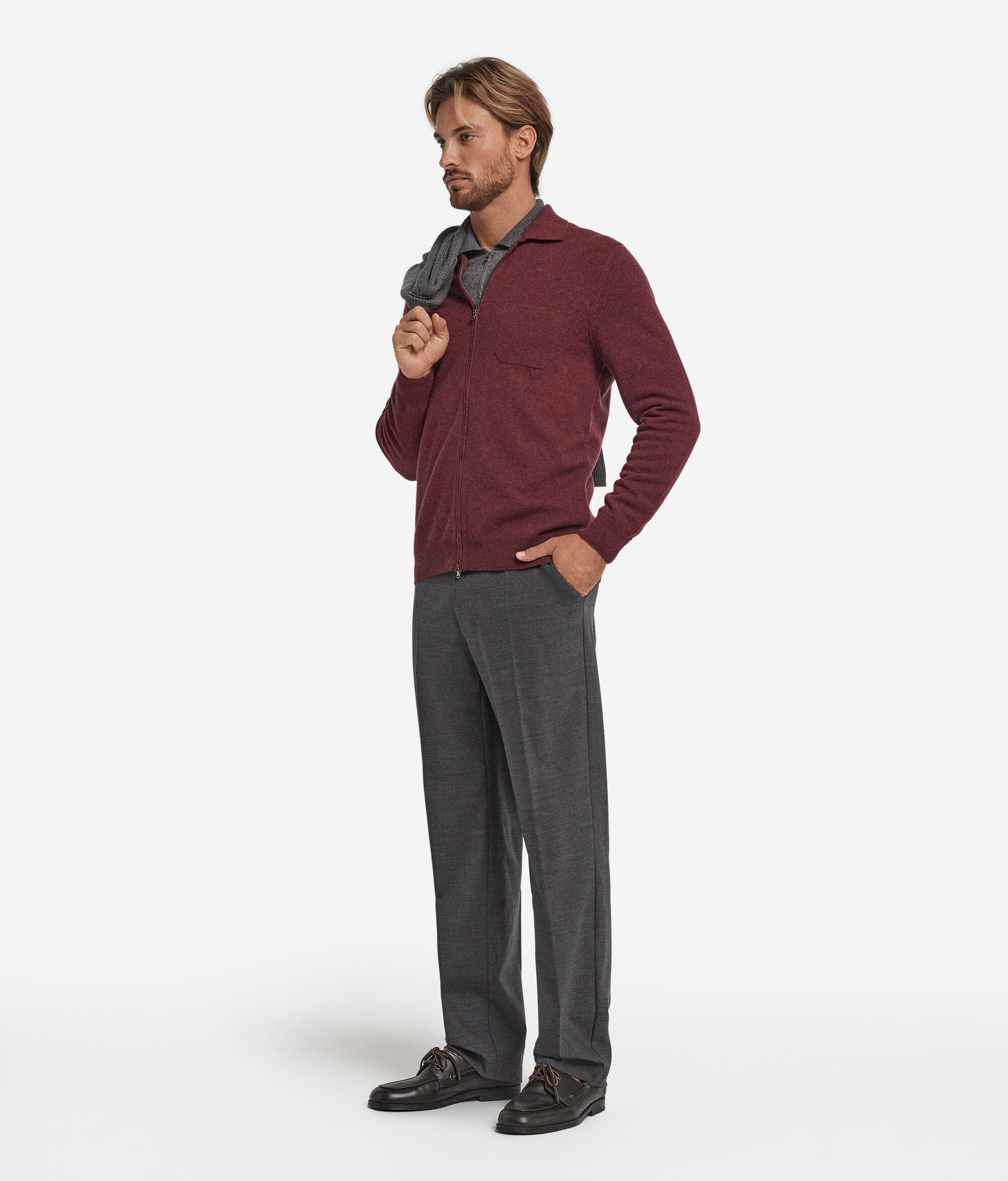 Camicia con zip in Cashmere Ultrasoft