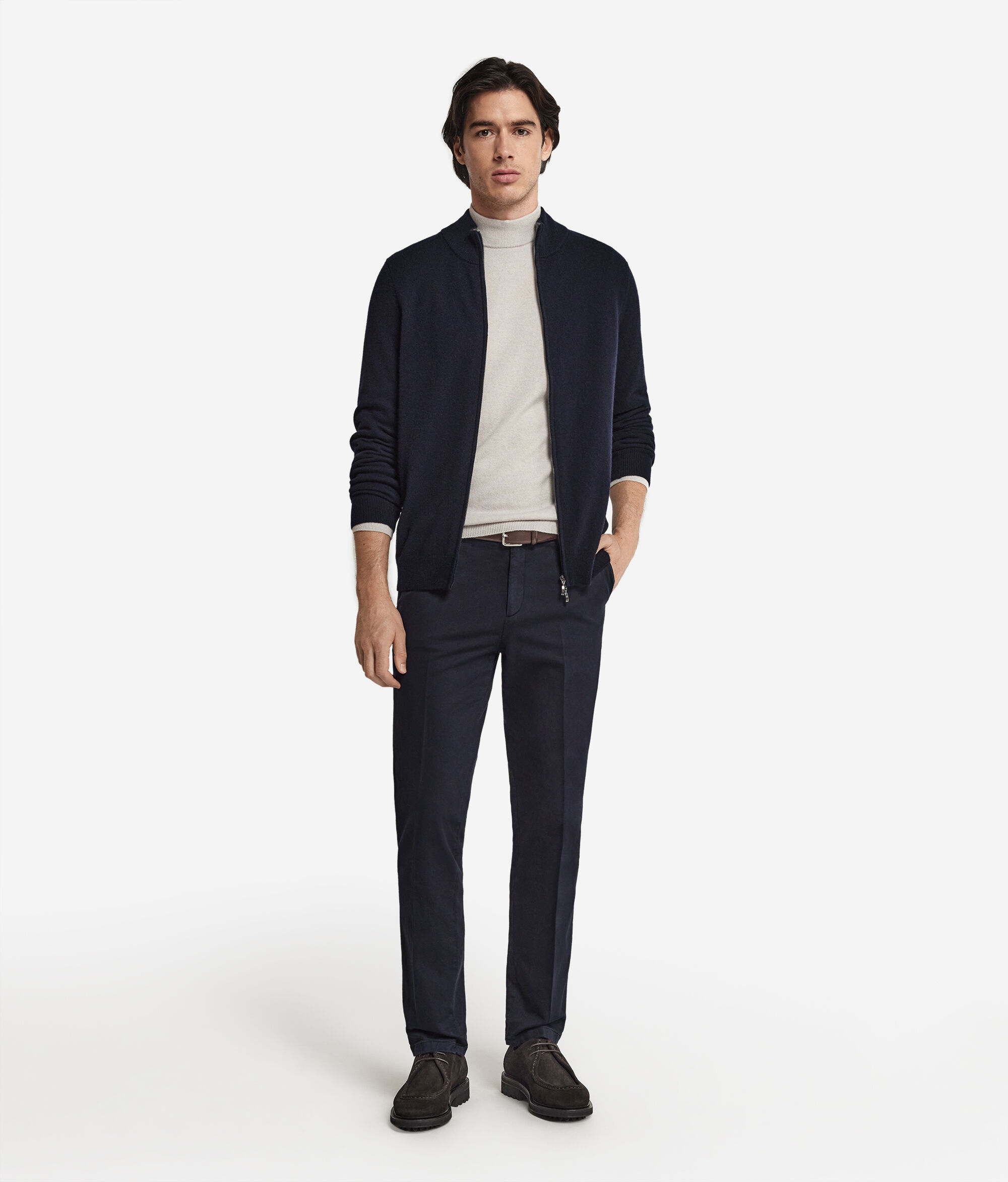 Cardigan mit durchgehendem Reißverschluss aus Kaschmir Ultrasoft