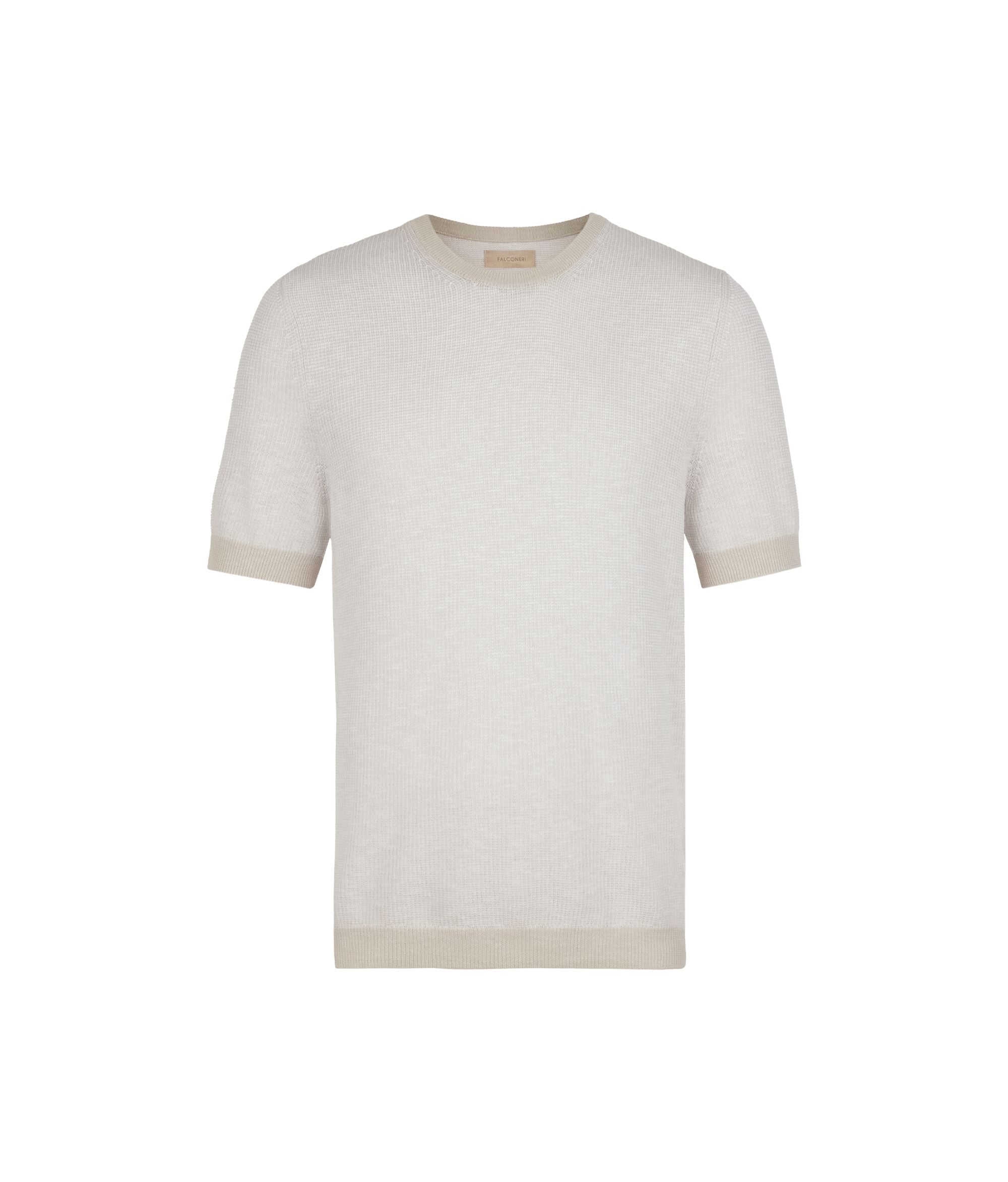 Waffle stitch cotton T-shirt