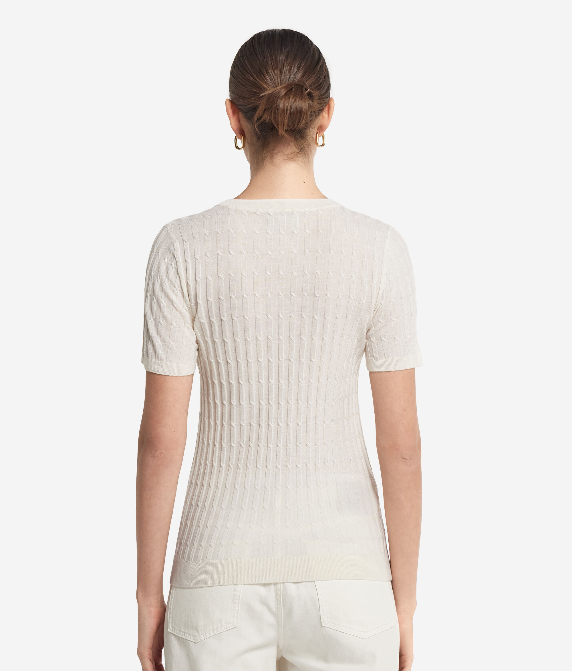 Ultrafine Cashmere Cable Pattern Sweater