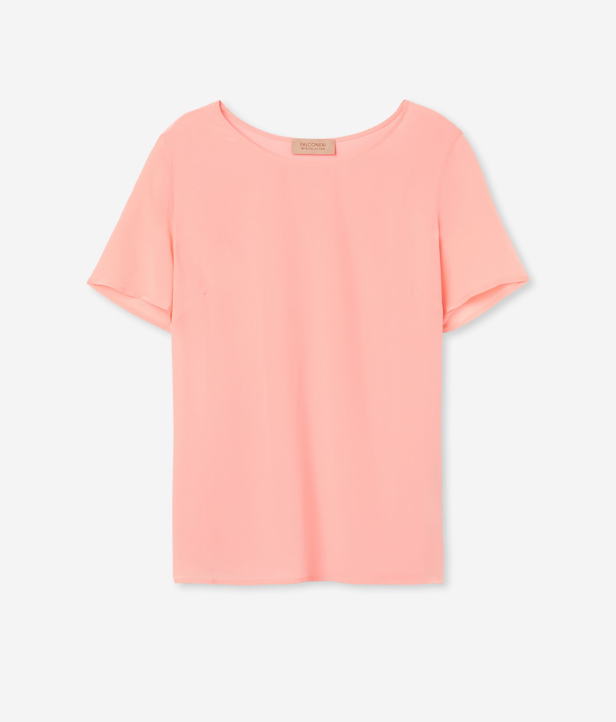 Yuvarlak Yaka İpek T-shirt