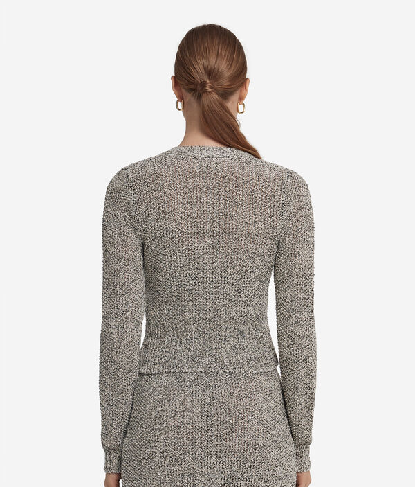 Кардиган из хлопка и вискозы с пайетками