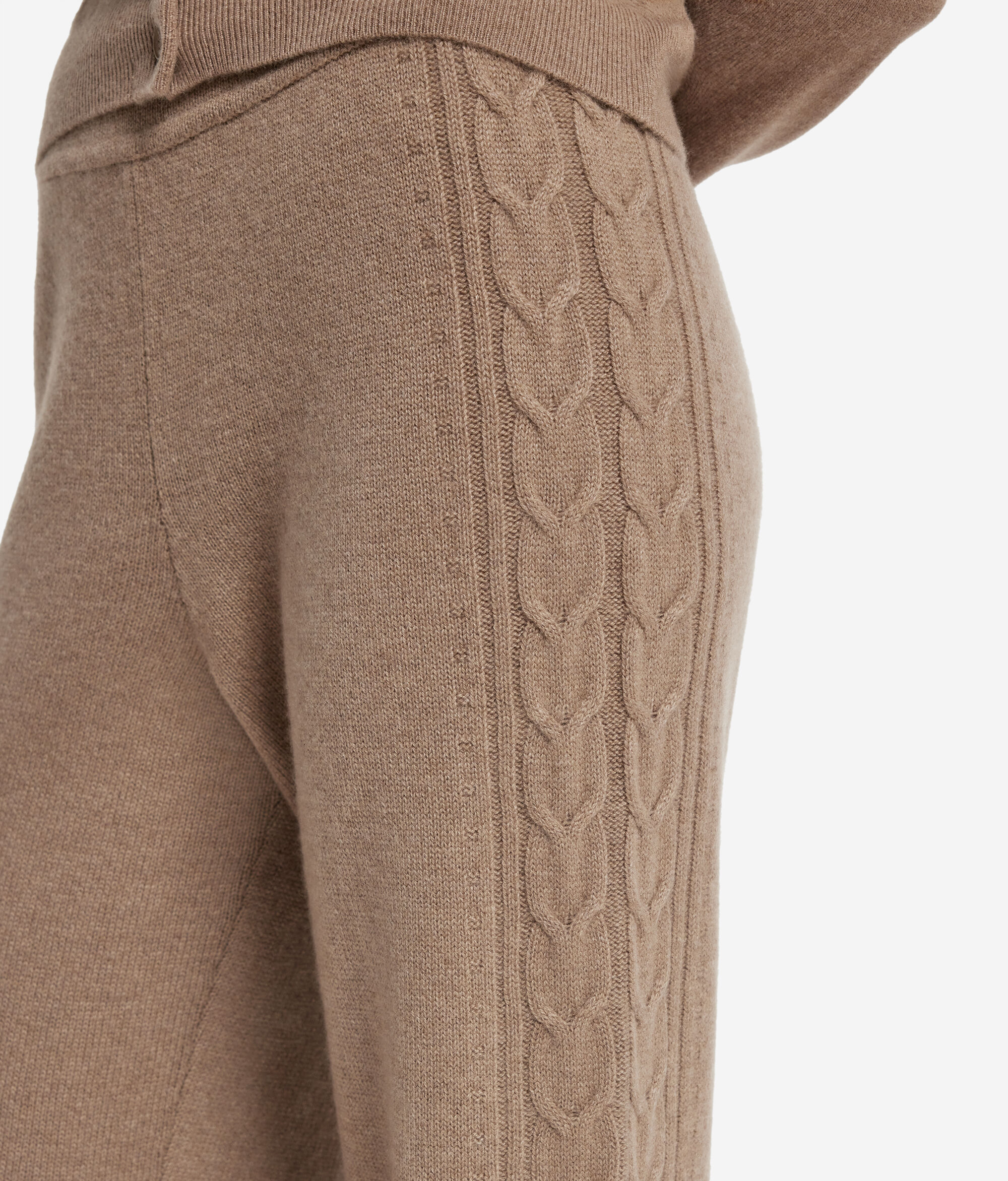 Брюки со вставкой «косичка» из ультрамягкого кашемира