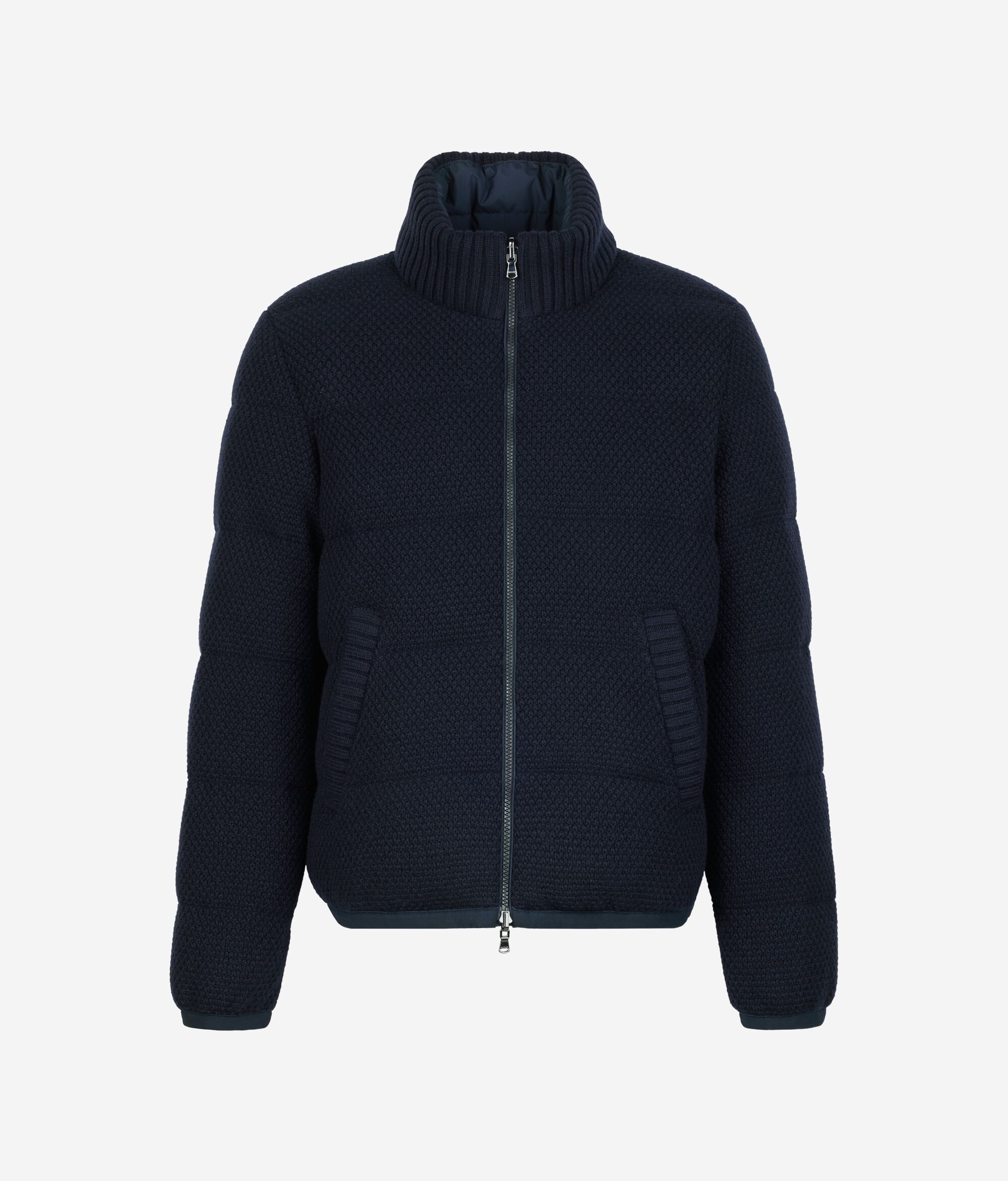 Двусторонний пуховик из кашемира и шерсти