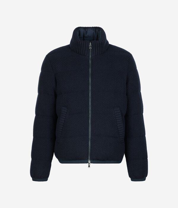 Двусторонний пуховик из кашемира и шерсти