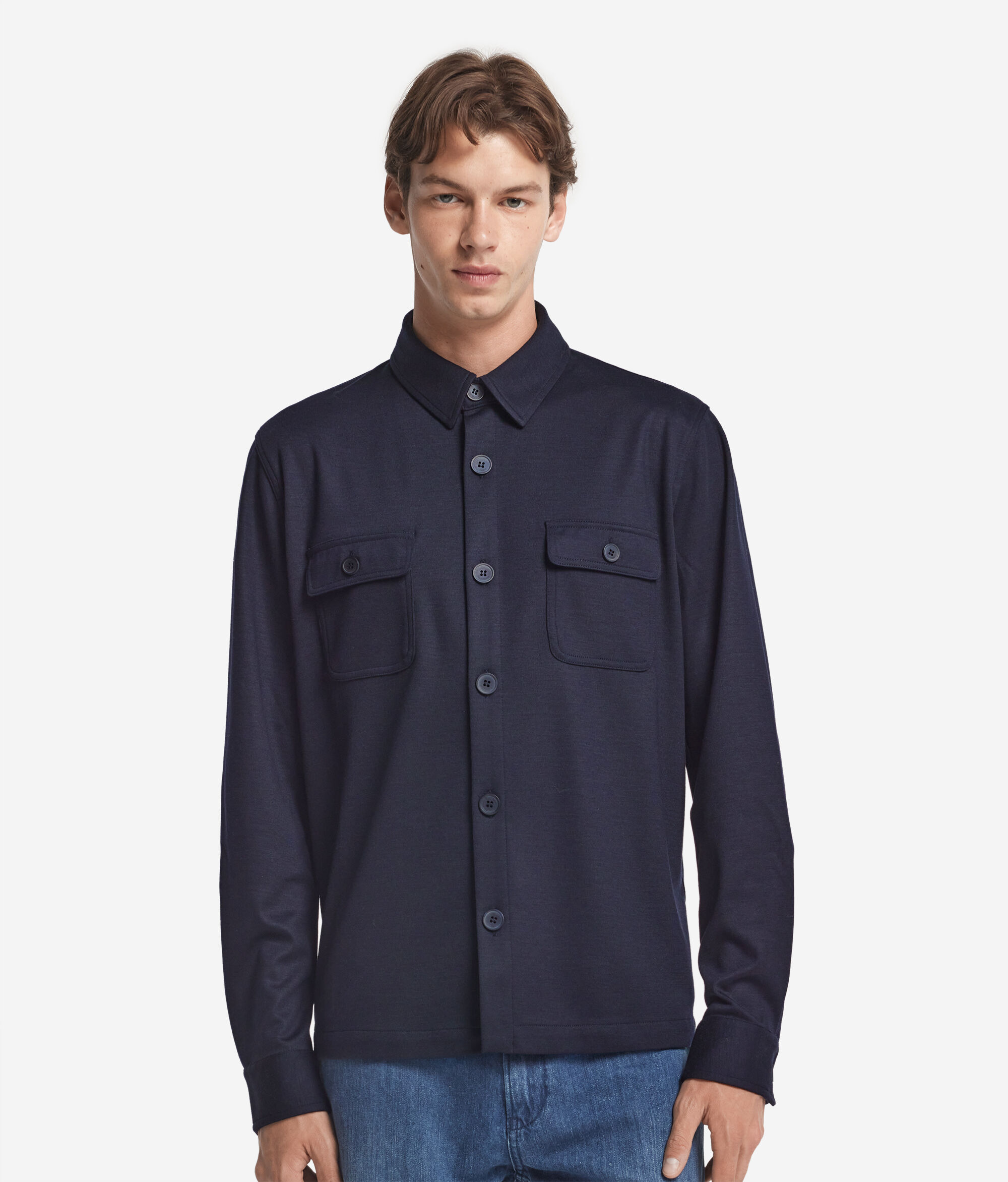 Wool jersey overshirt