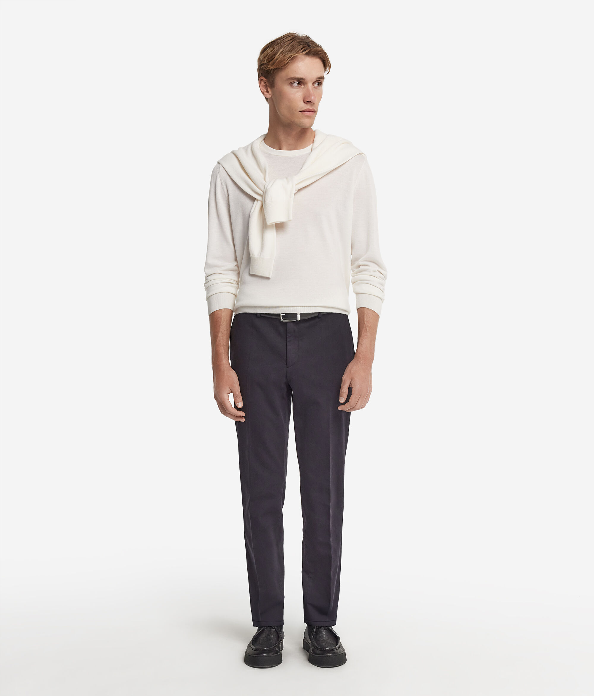 Pull homme en cachemire ultra-fin à col rond