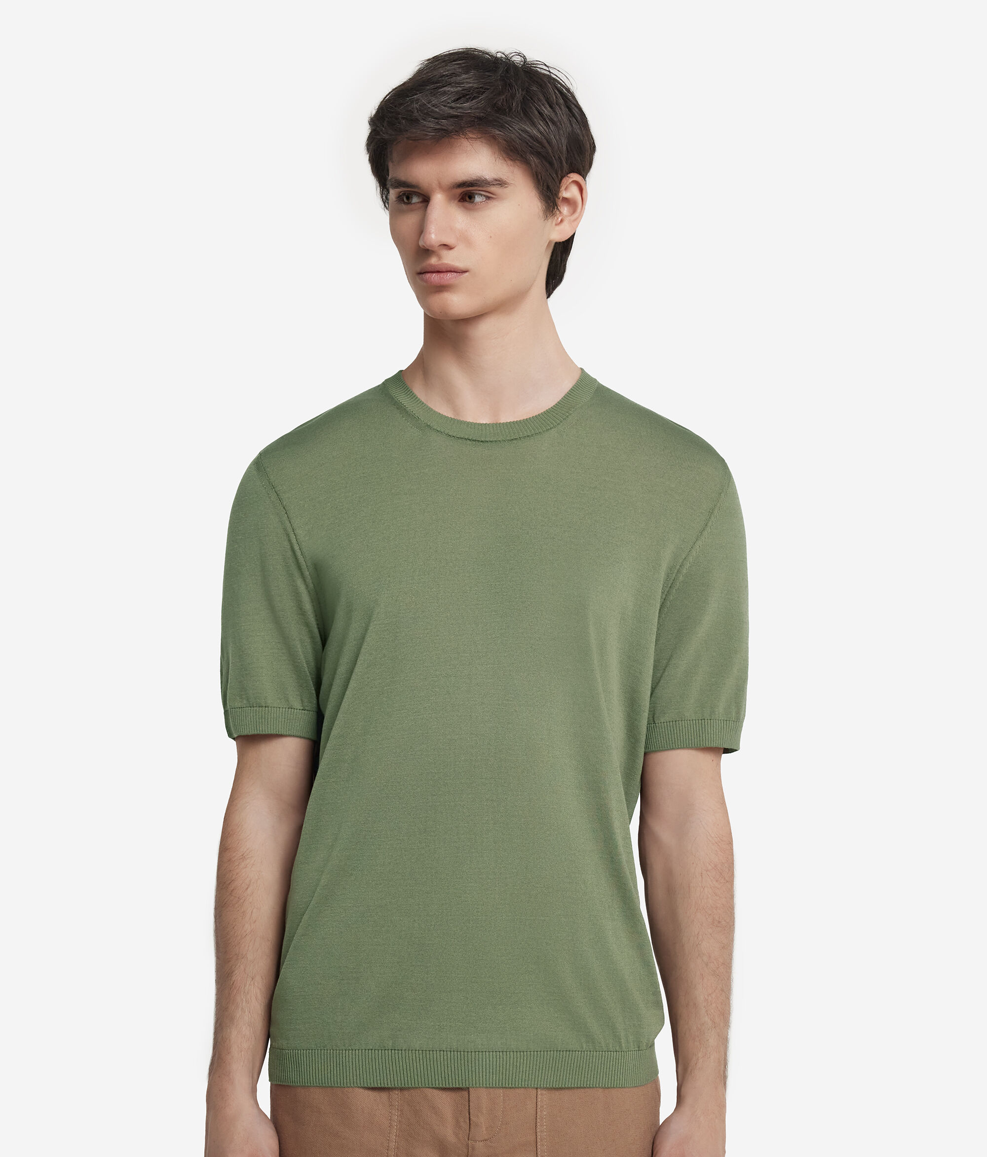T-shirt à manches courtes en soie et coton