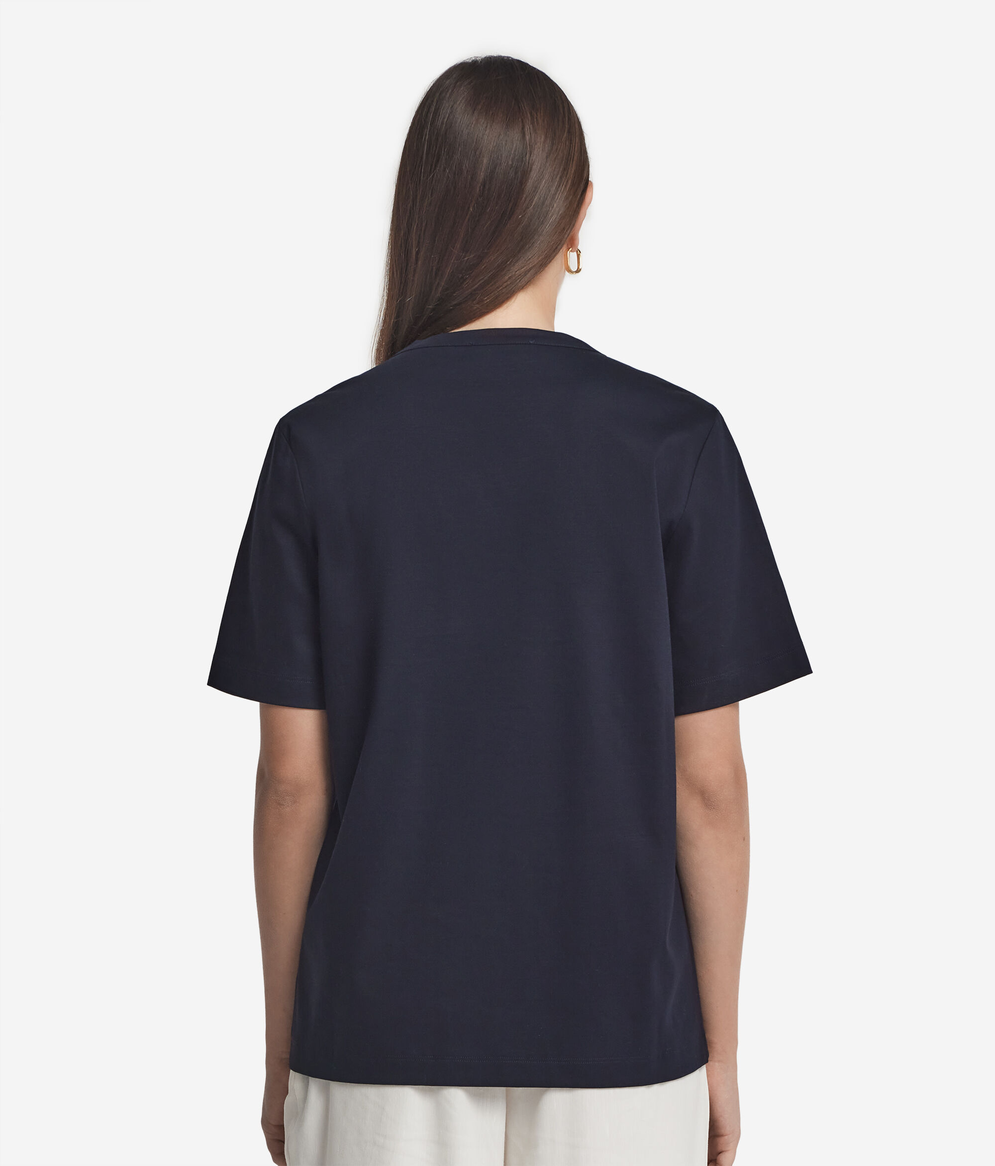 Cotton T-Shirt with Macramé Inserts