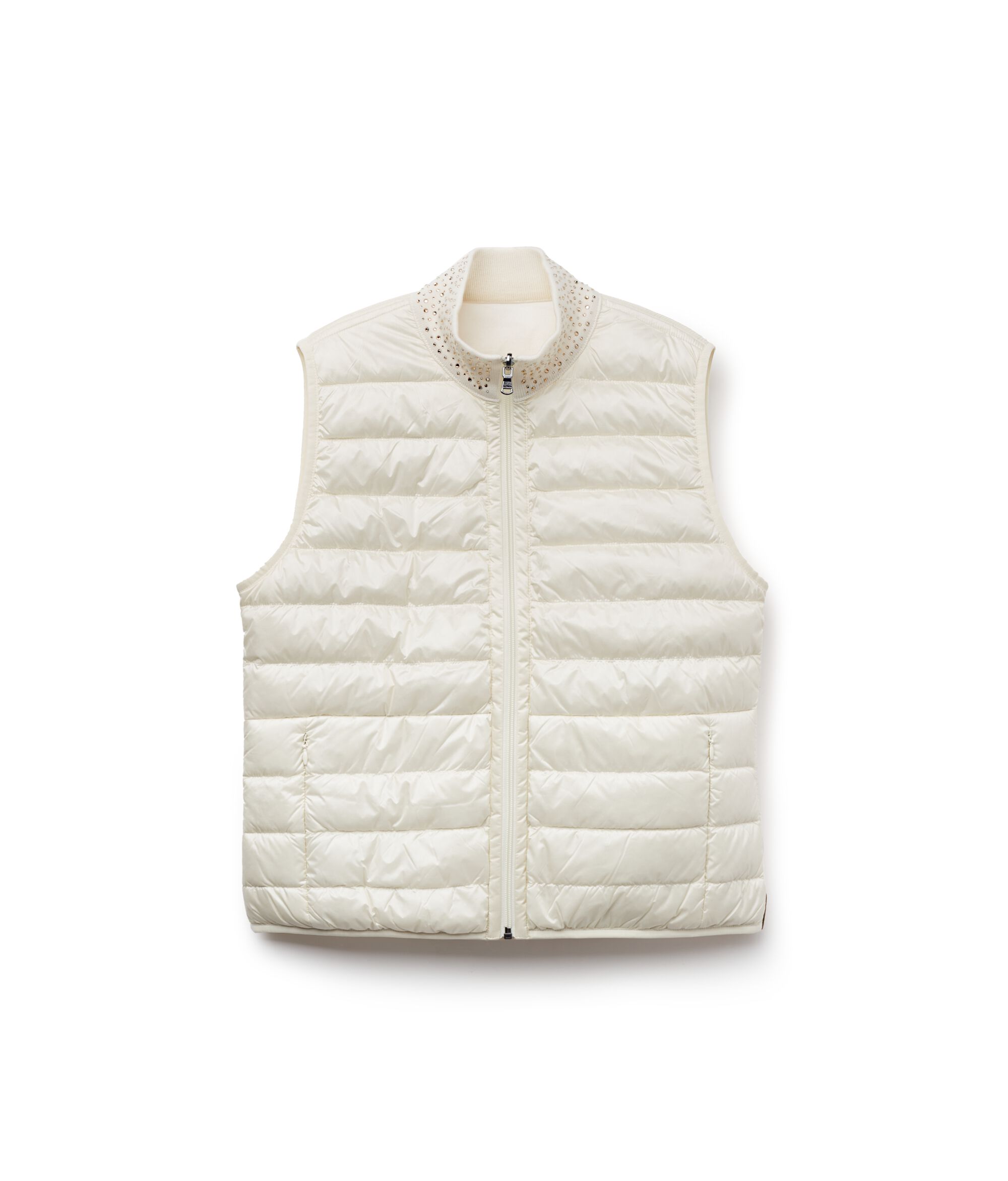 Αμάνικο Μπουφάν Διπλής Όψης με Στρας από Ultrafine Cashmere_8005
