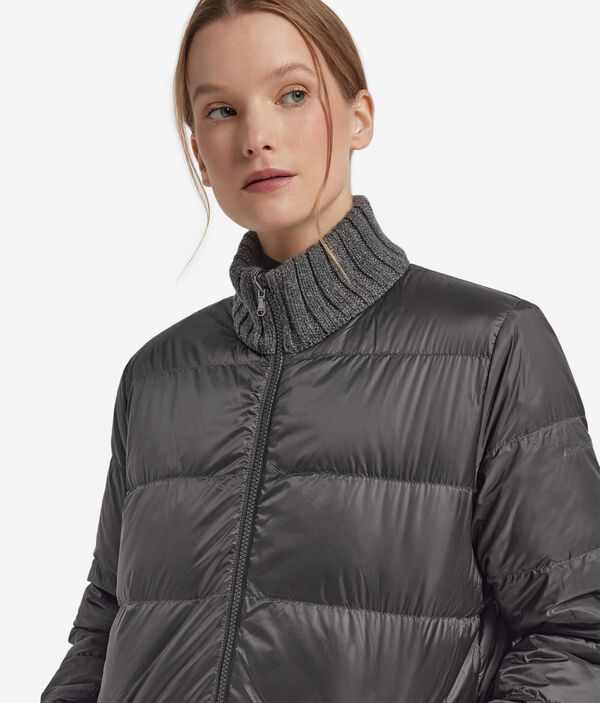 Двусторонний пуховик из кашемира с нитью ламе