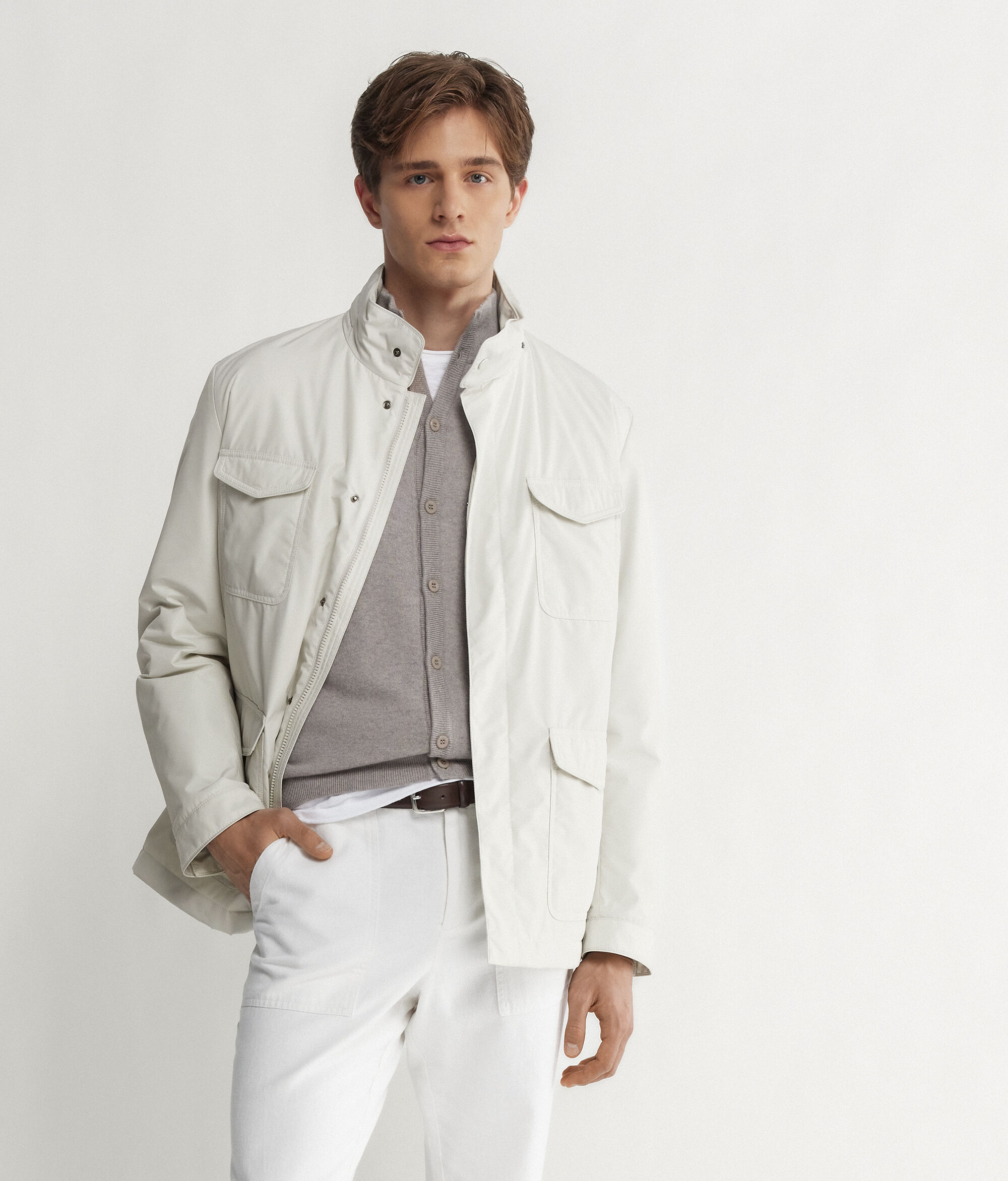 Cashmere Technical Fabric Safari Jacket