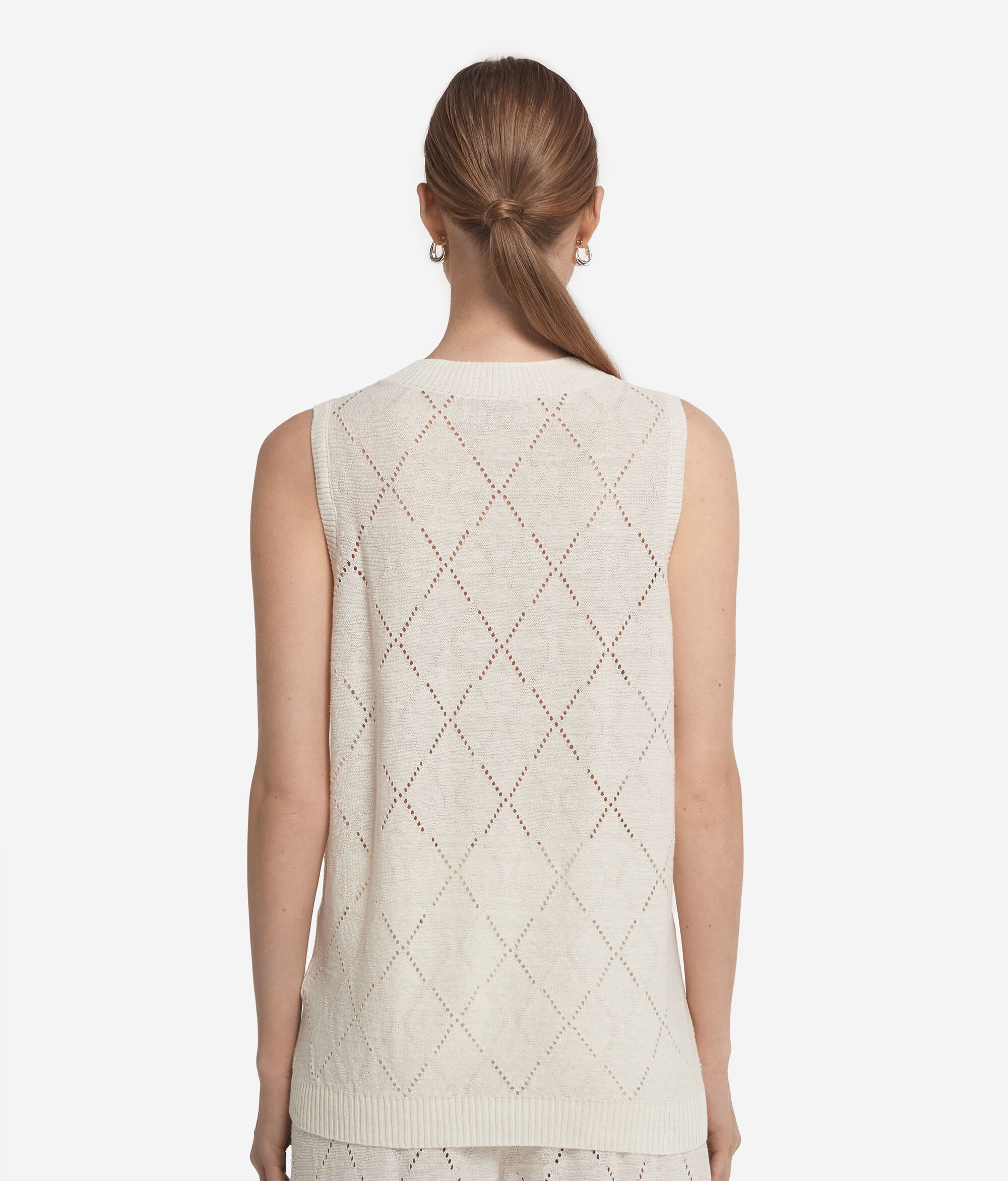 Tanktop mit V-Ausschnitt und Rautenmuster