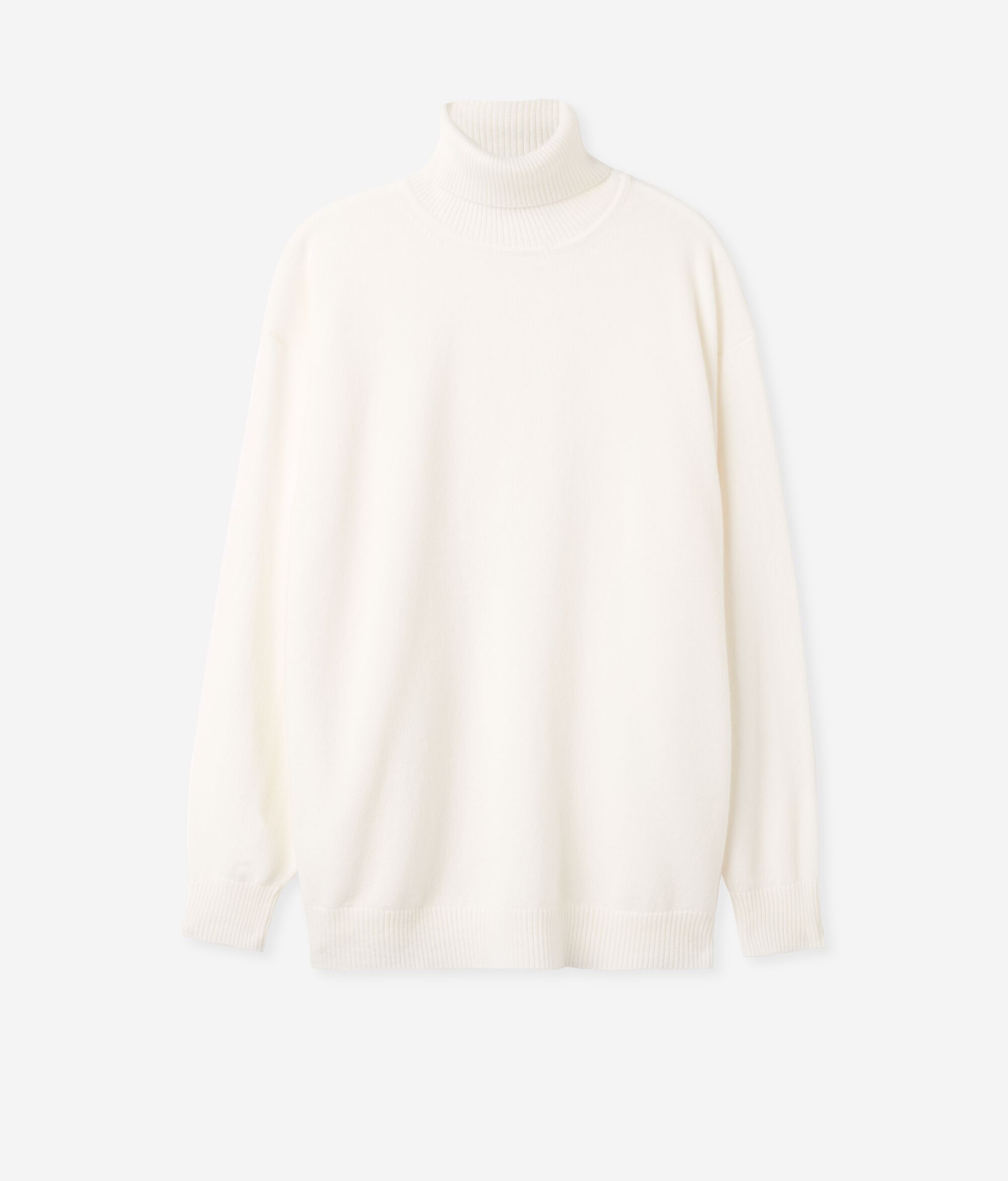 Camisola de Gola Alta em Ultrasoft Cashmere com Rachas