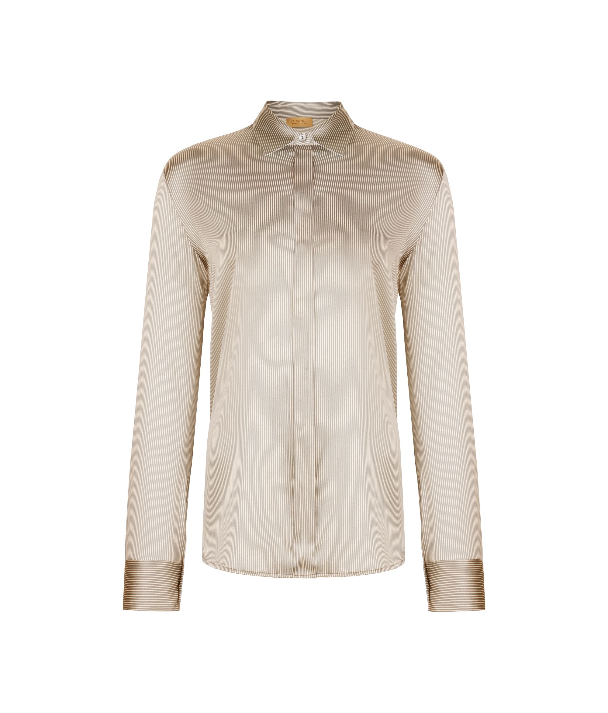 Striped Shirt with Satin Collar