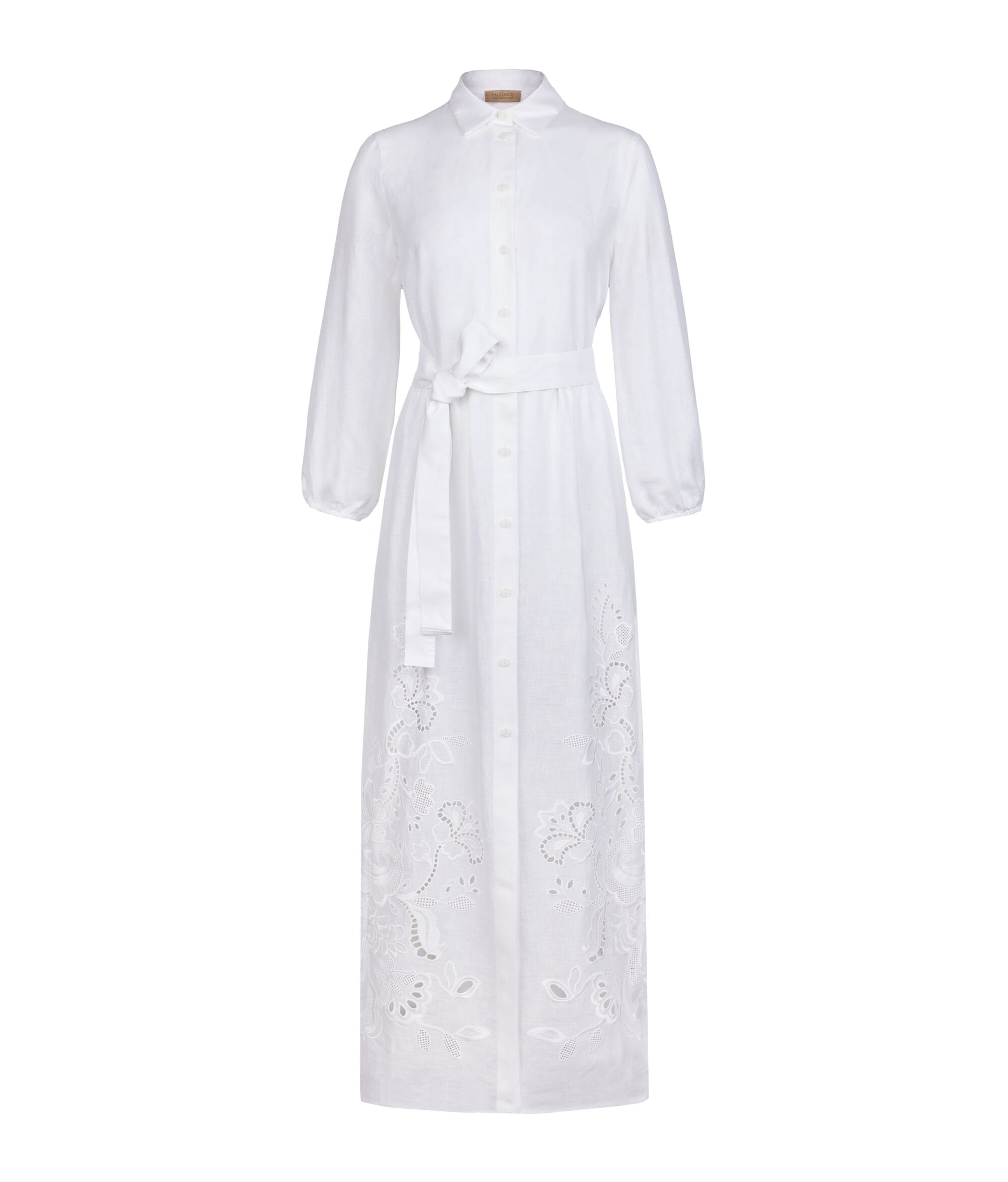 Robe brodée en lin
