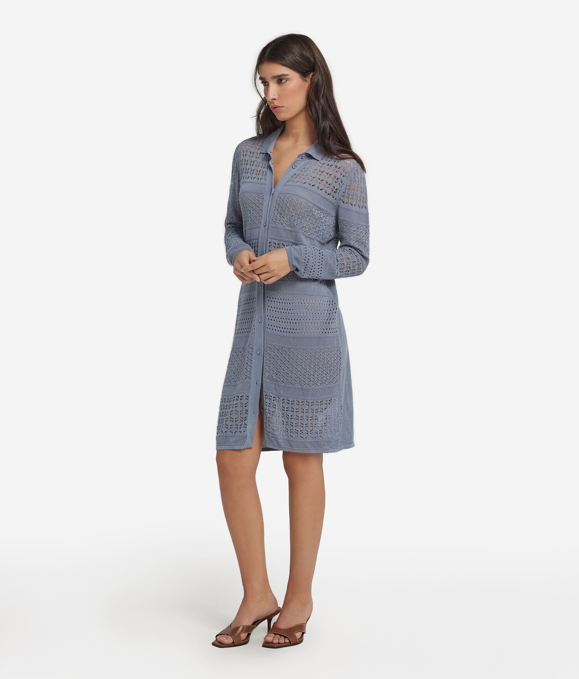 Cotton Crochet Shirt Dress | Falconeri Cotton Crochet Shirt Dress | Falconeri