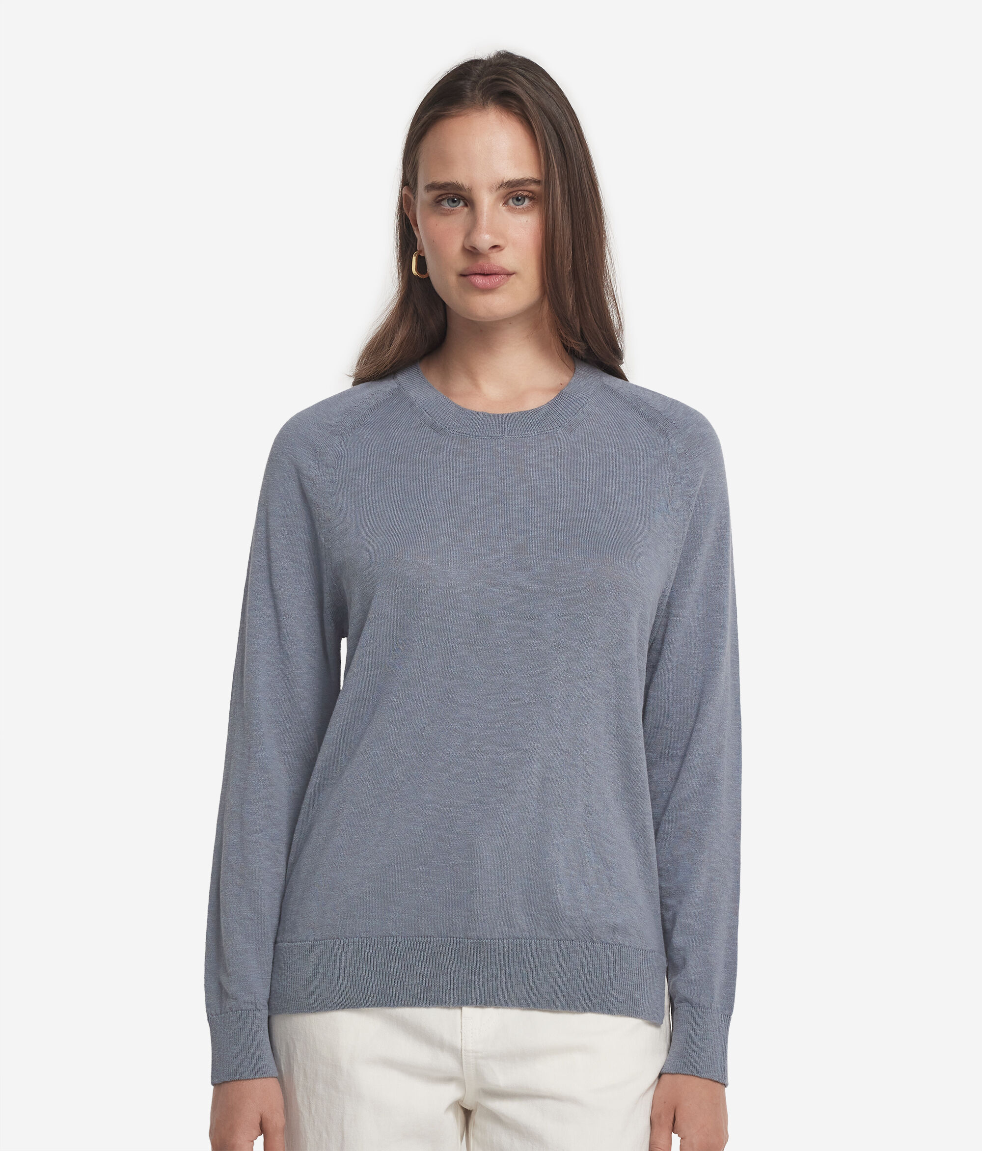 Long Sleeve Crew Neck Twist Sweater