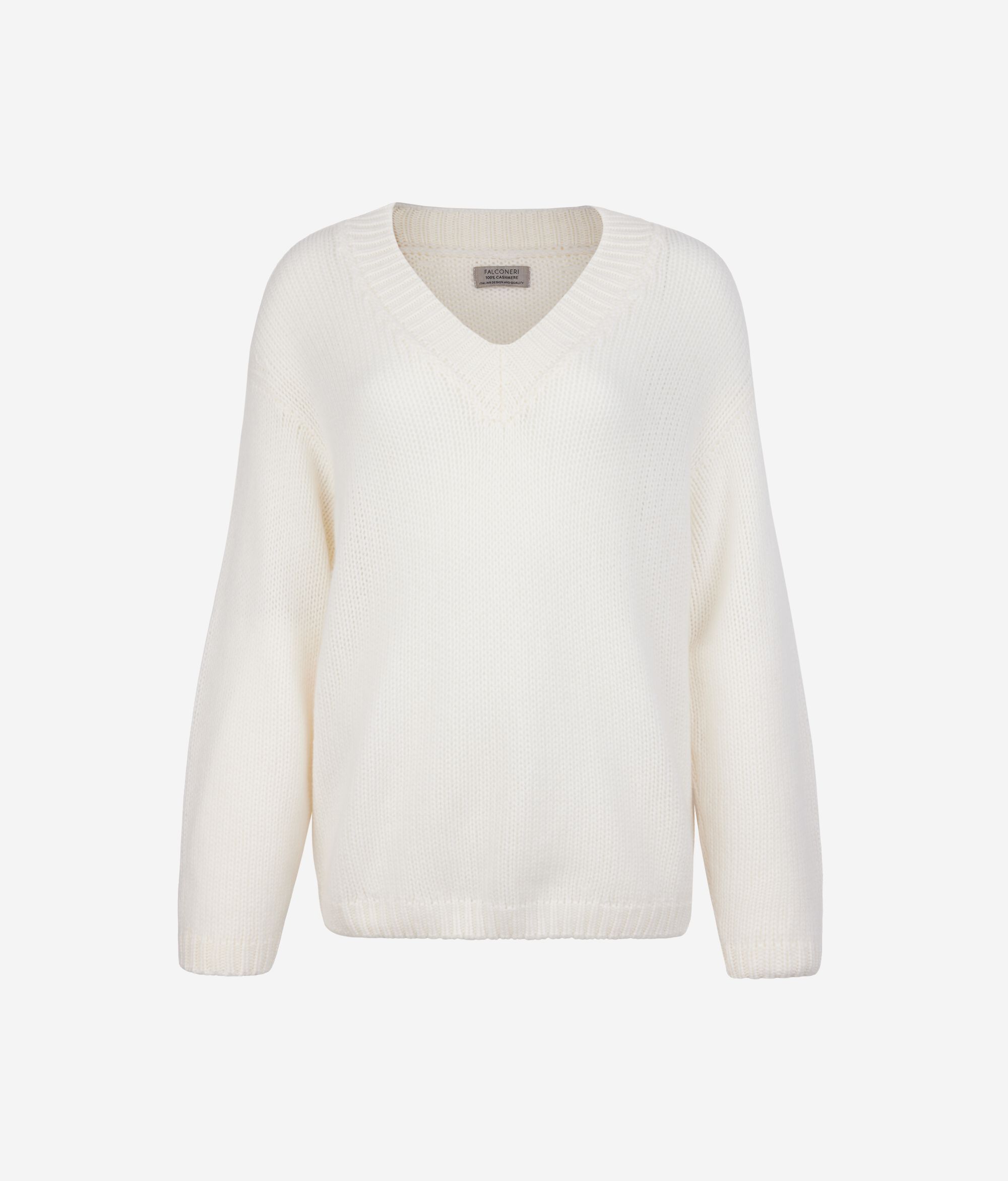 Tricot-Pullover mit V-Ausschnitt aus Kaschmir Ultrasoft