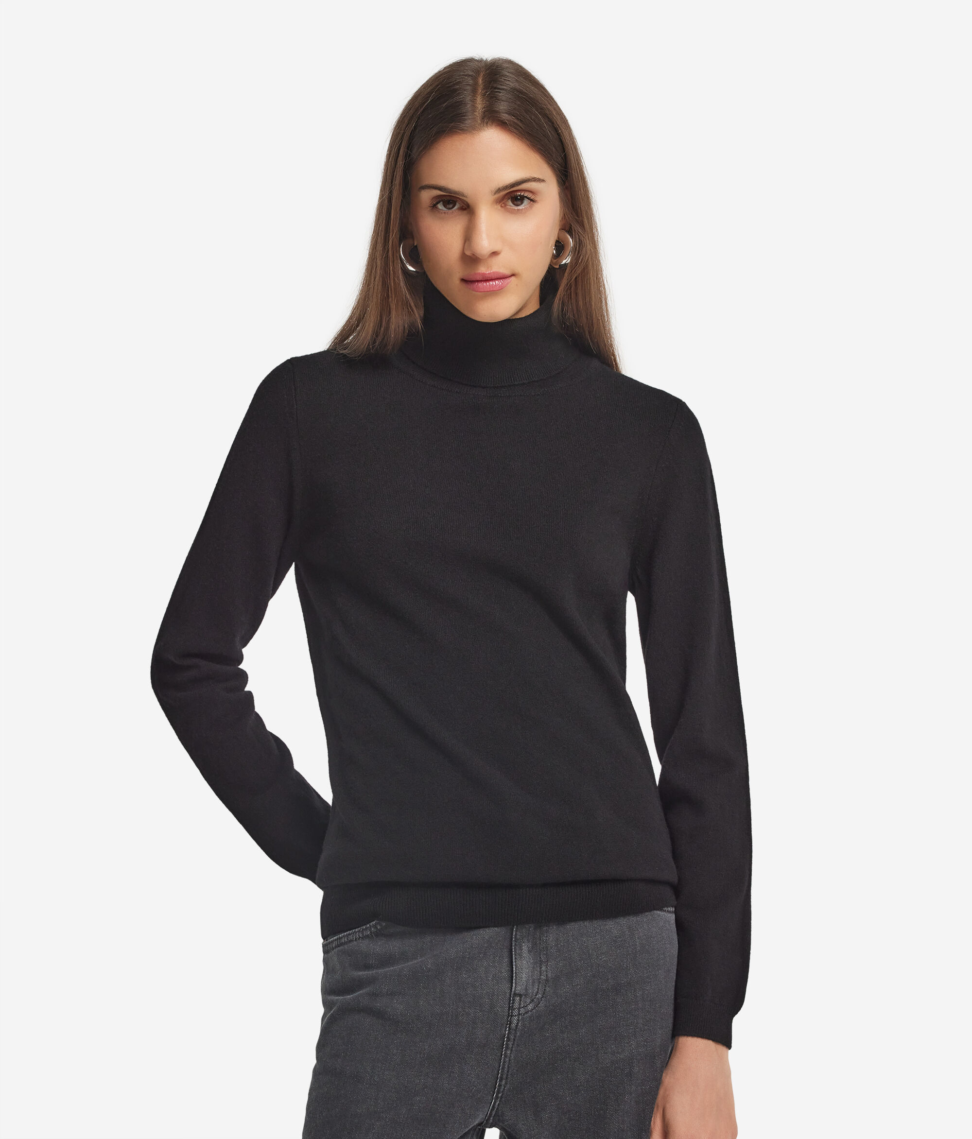 Camisola de Gola Alta em Ultrasoft Cashmere