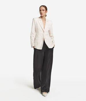 Veste en laine &agrave; fines rayures et paillettes