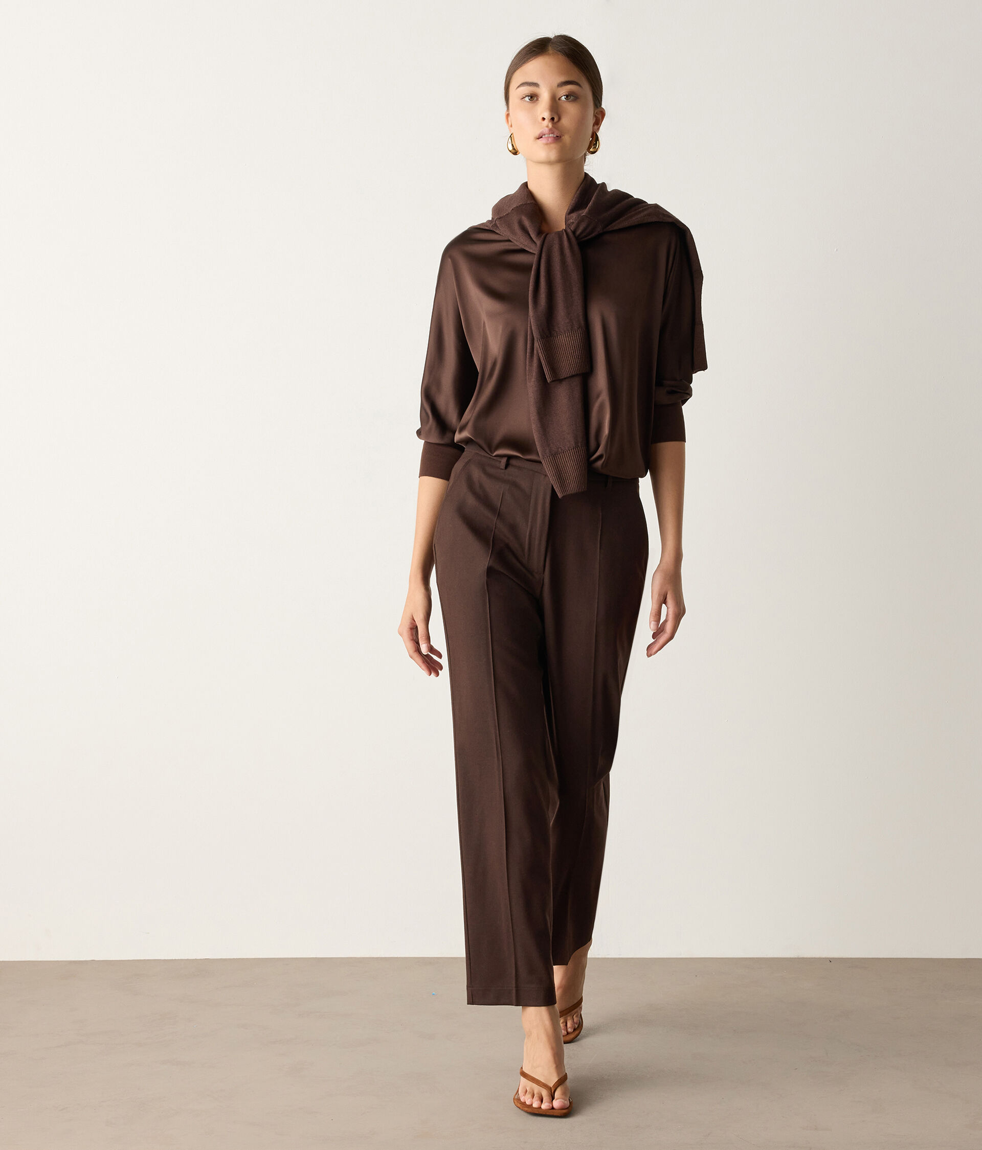 Wool cigarette trousers