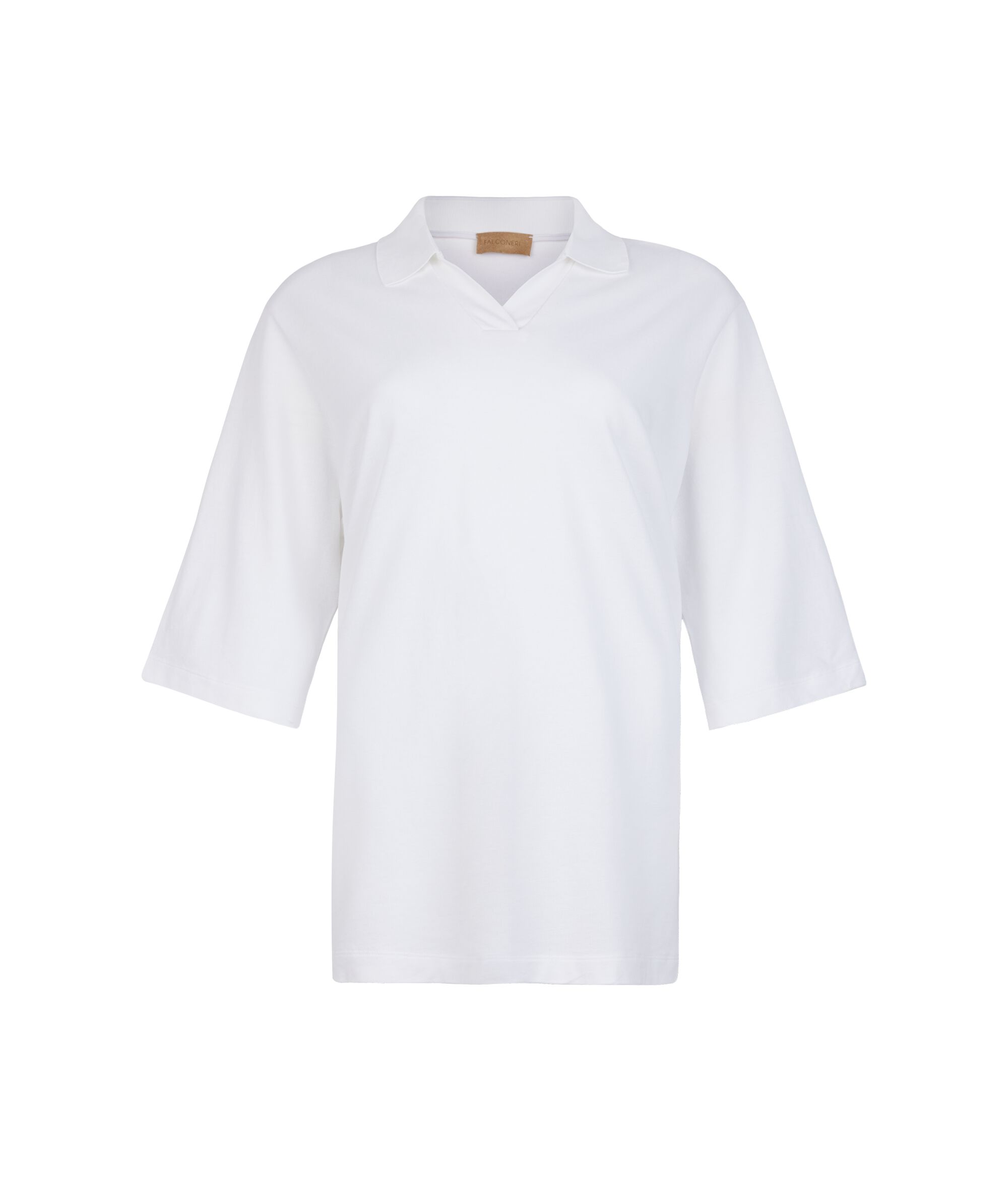 Poloshirt aus Baumwollpikee und Seide