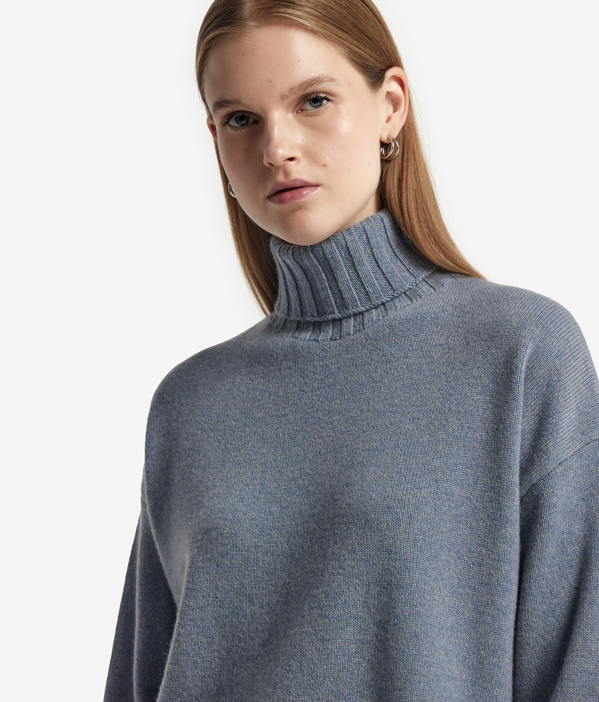 Maxi-pull col roulé en cachemire ultra-doux