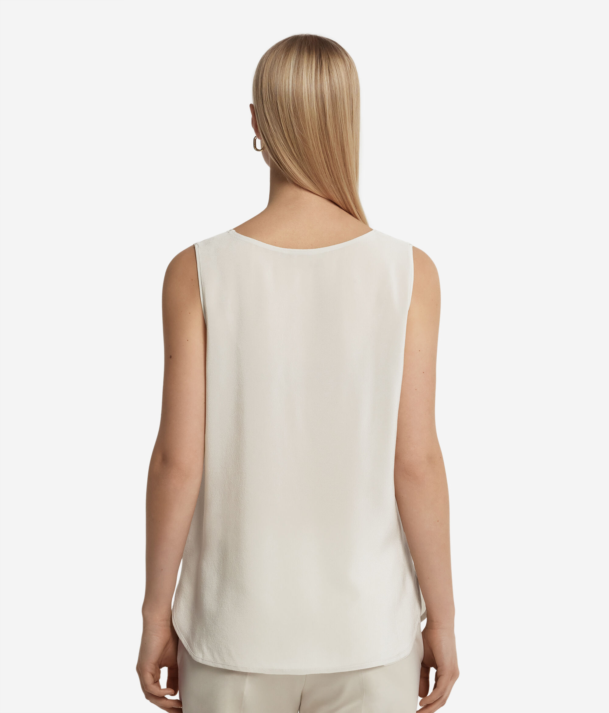 Tanktop mit weitem Ausschnitt aus Seide
