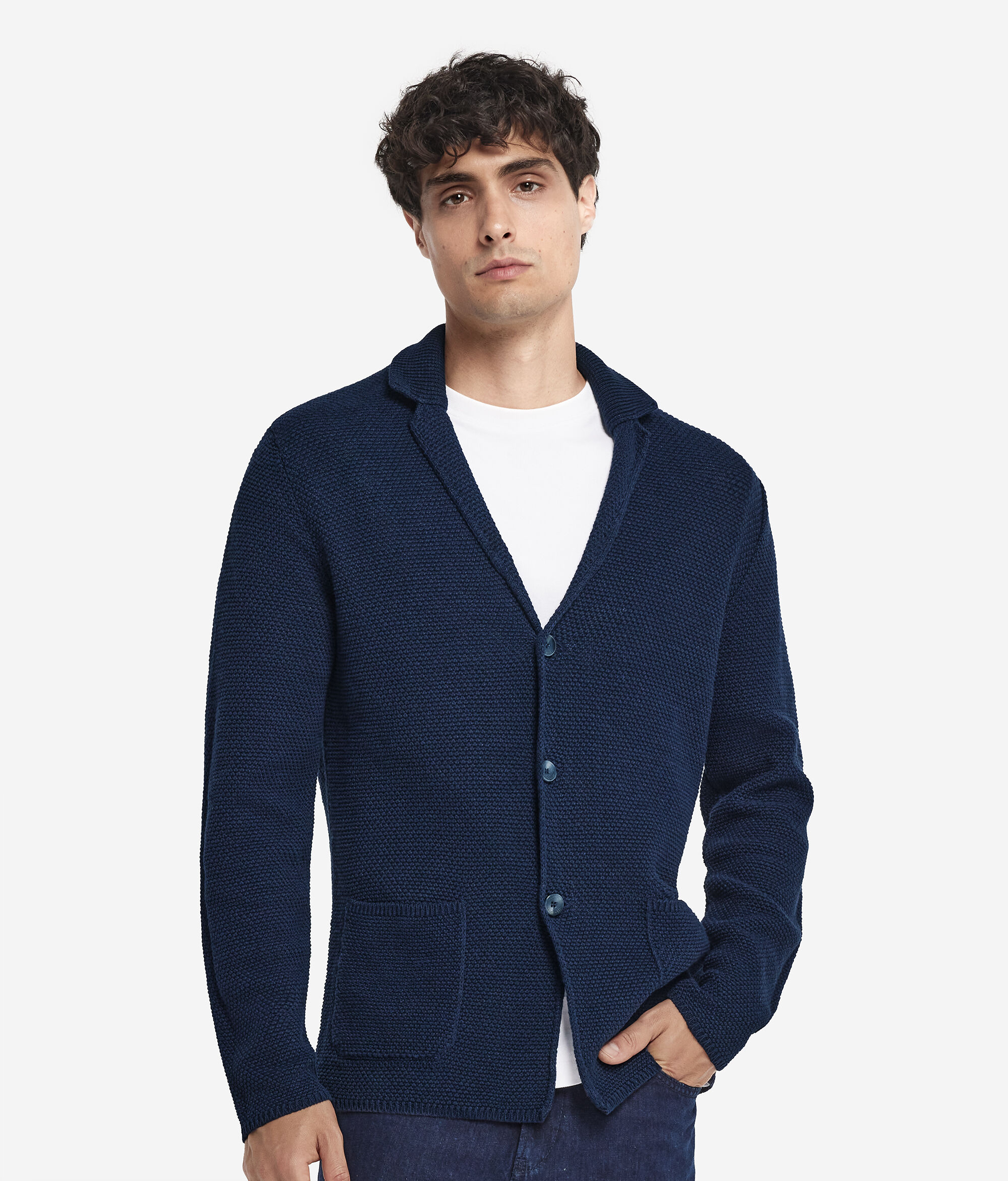 Пиджак из хлопка и льна