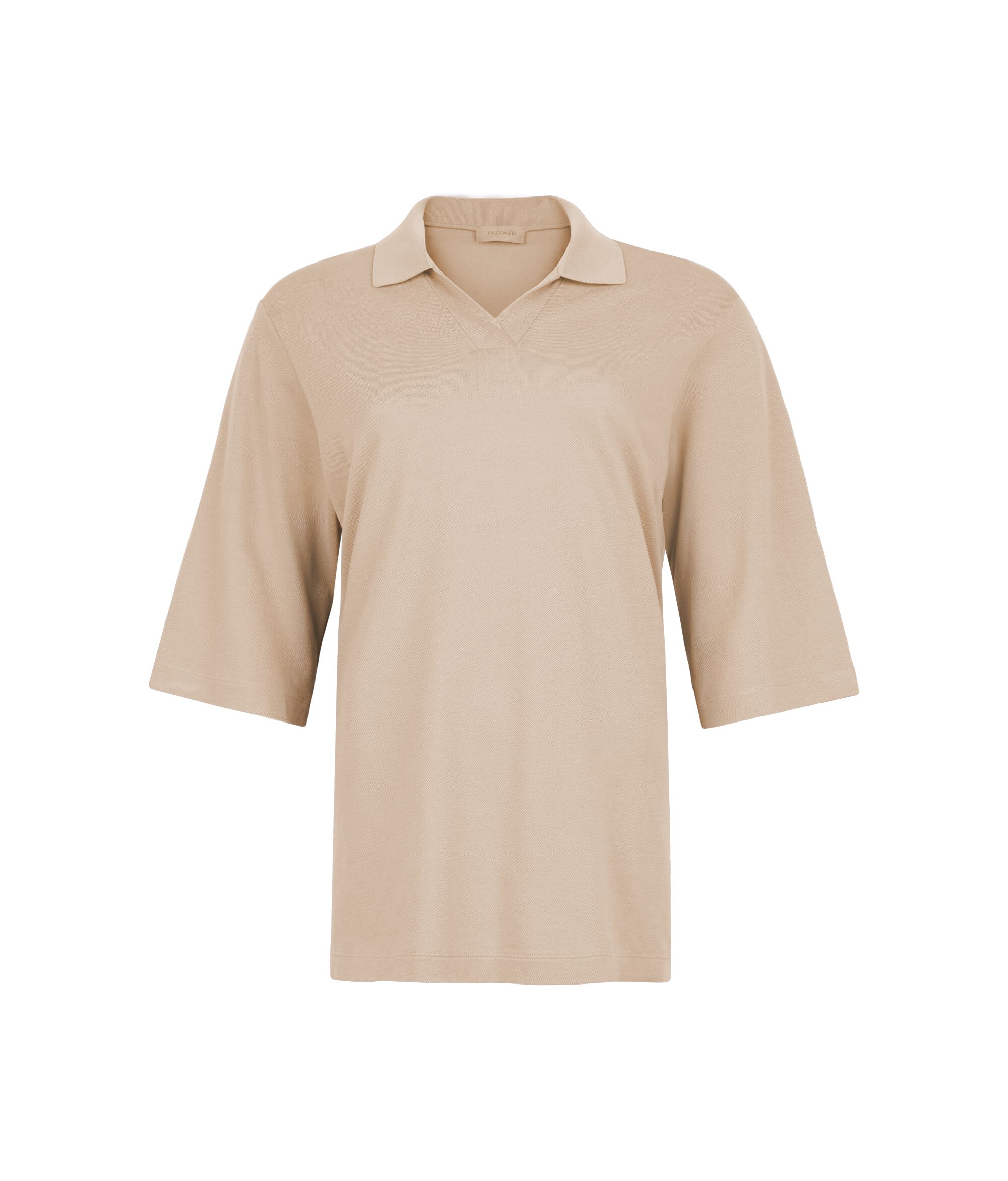 Cotton Piqué and Silk Polo Shirt