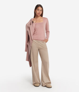 Maglia con scollo squadrato in Cashmere Ultrafine