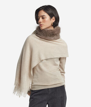 Cashmere Scarf with Fur