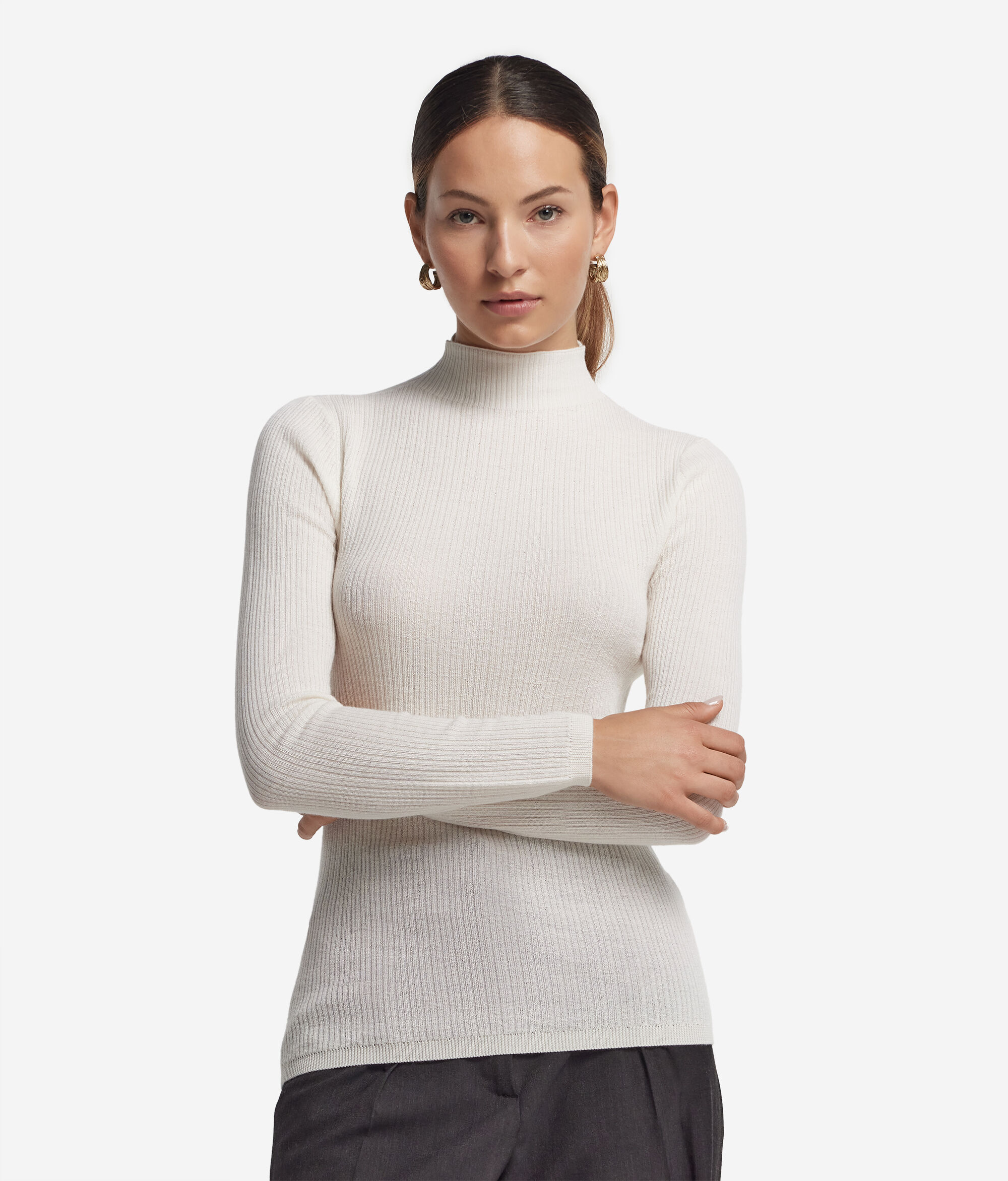 Dolcevita a costina in Cashmere Ultrafine