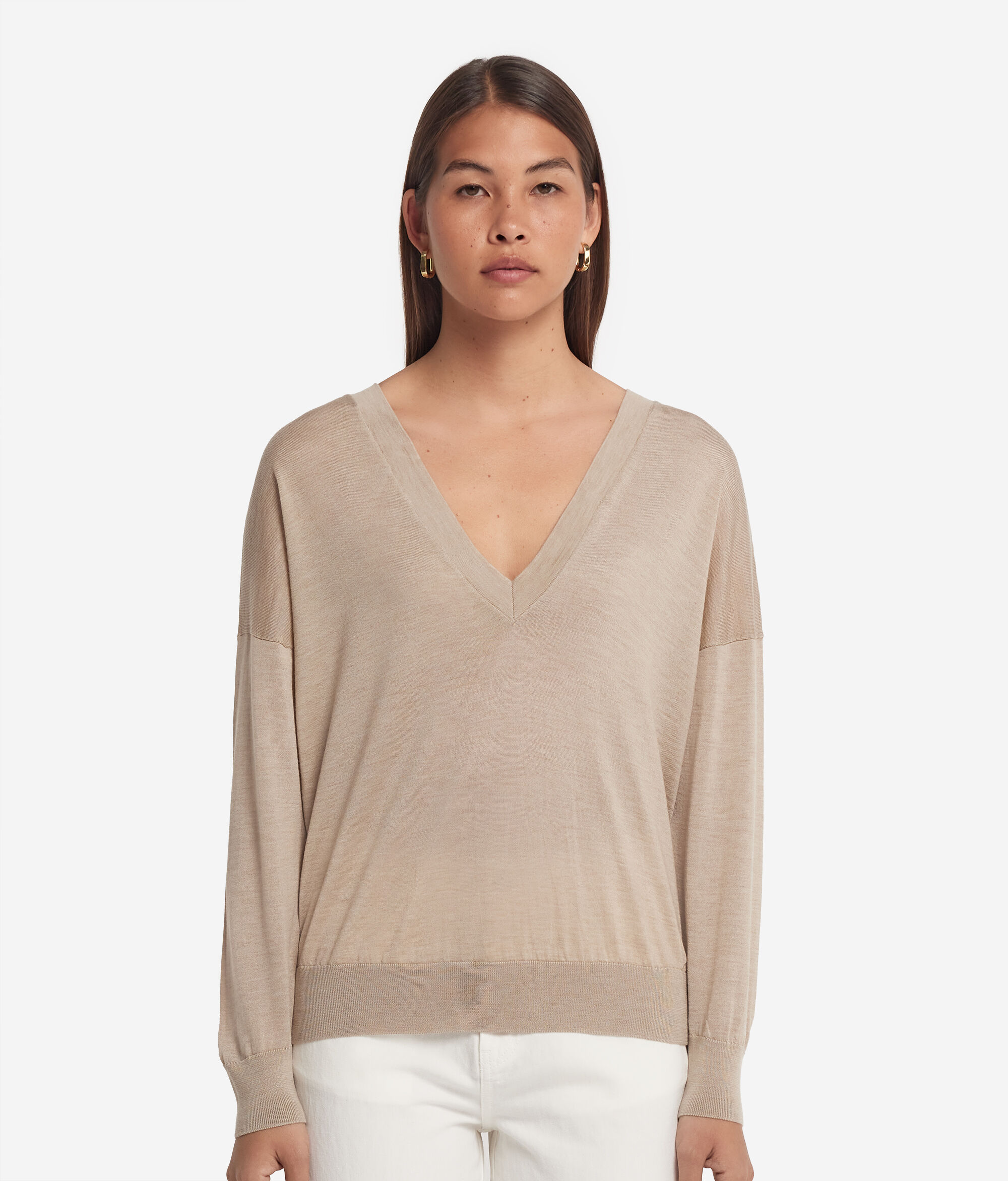 Ultrafine Cashmere Double V-Neck Sweater