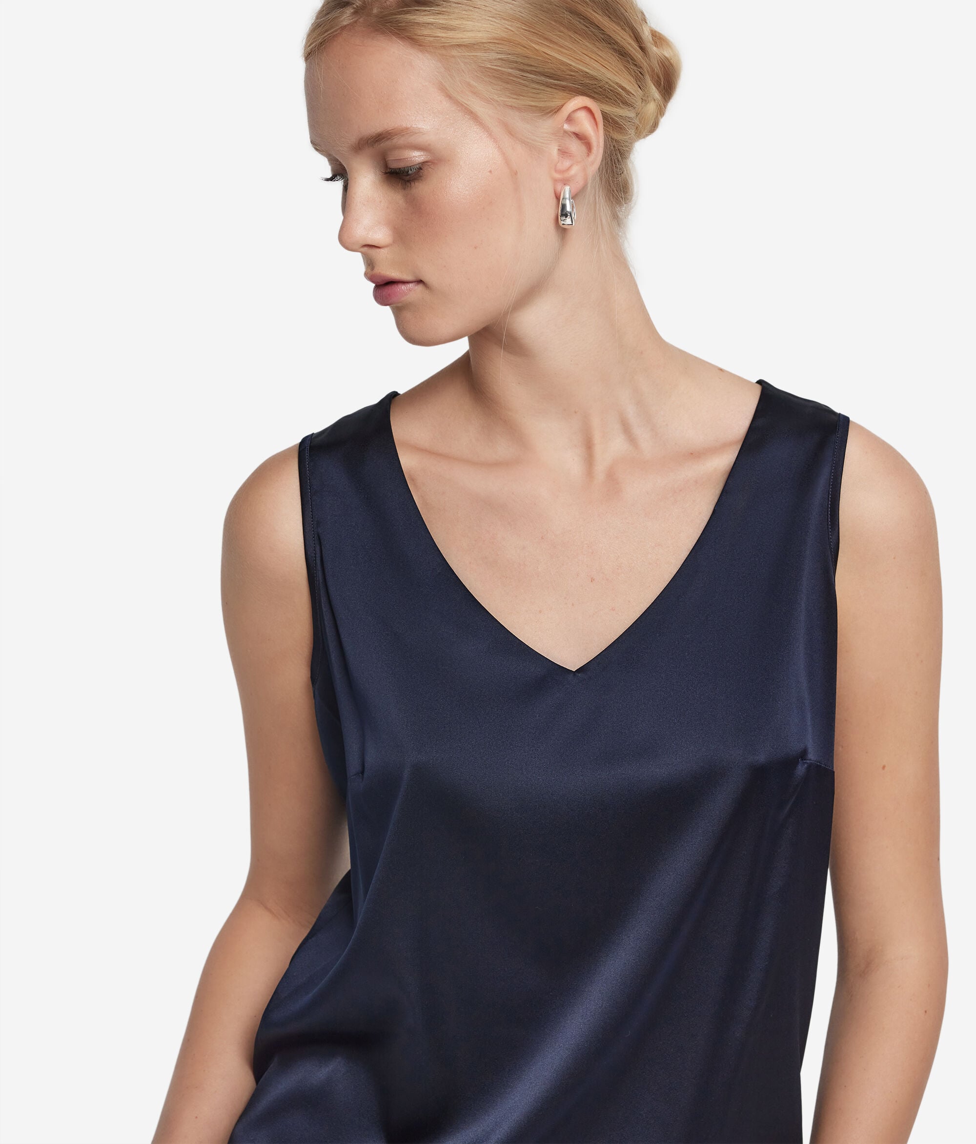 Ausla Canotta da Donna Sexy con Scollo a V e Scollo a Barchetta con