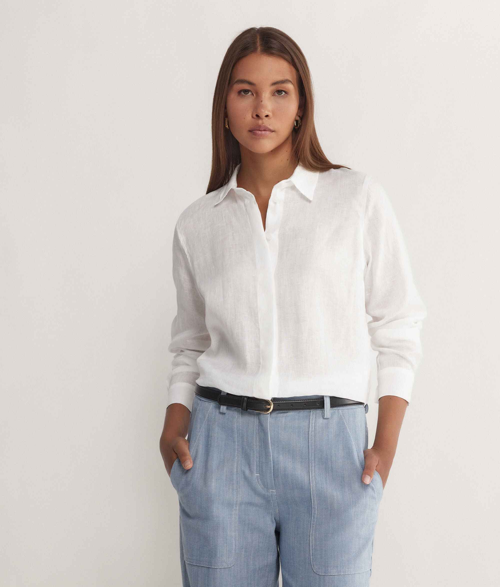 Long-Sleeve Linen Shirt