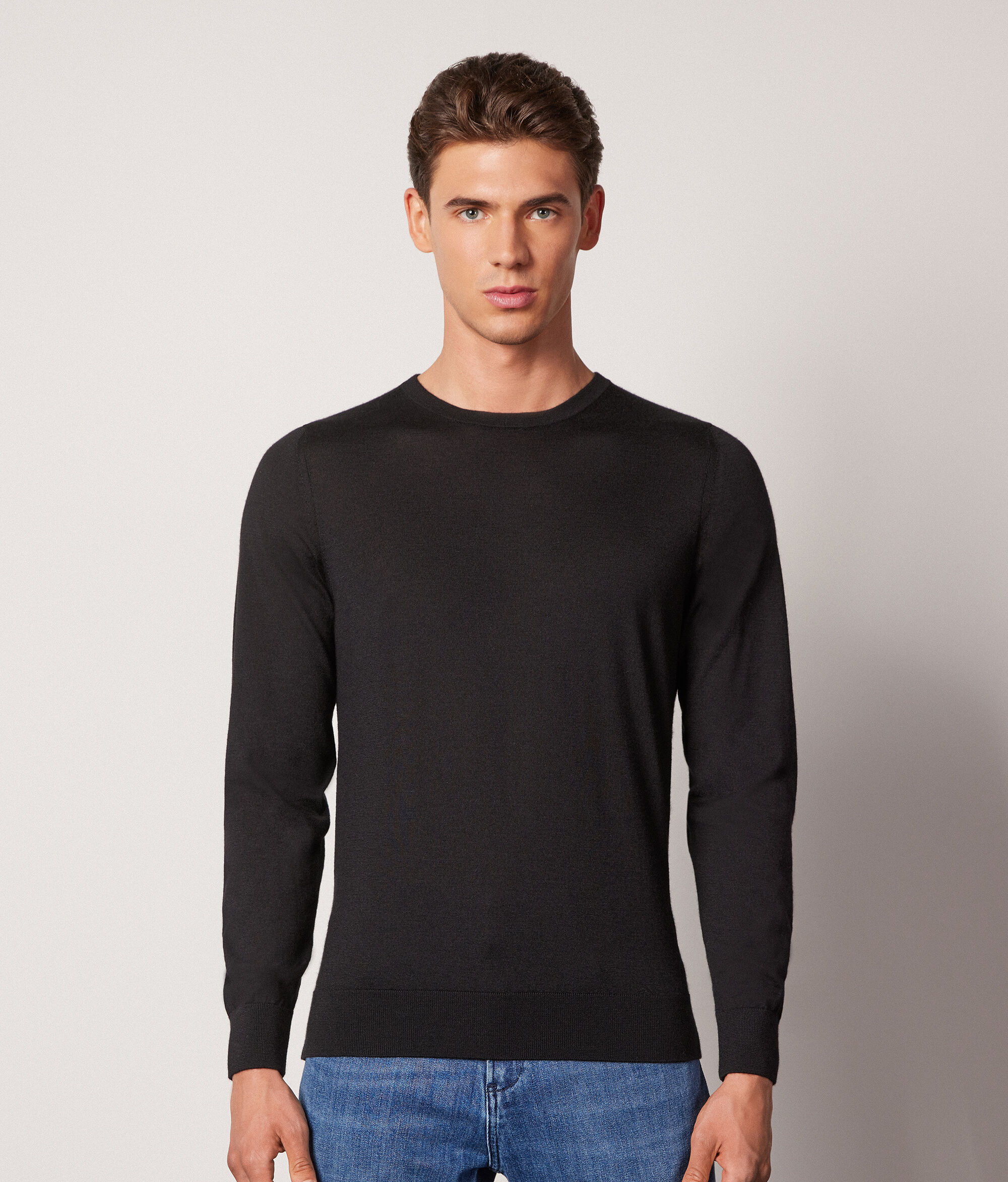 Pull homme en cachemire ultra-fin à col rond