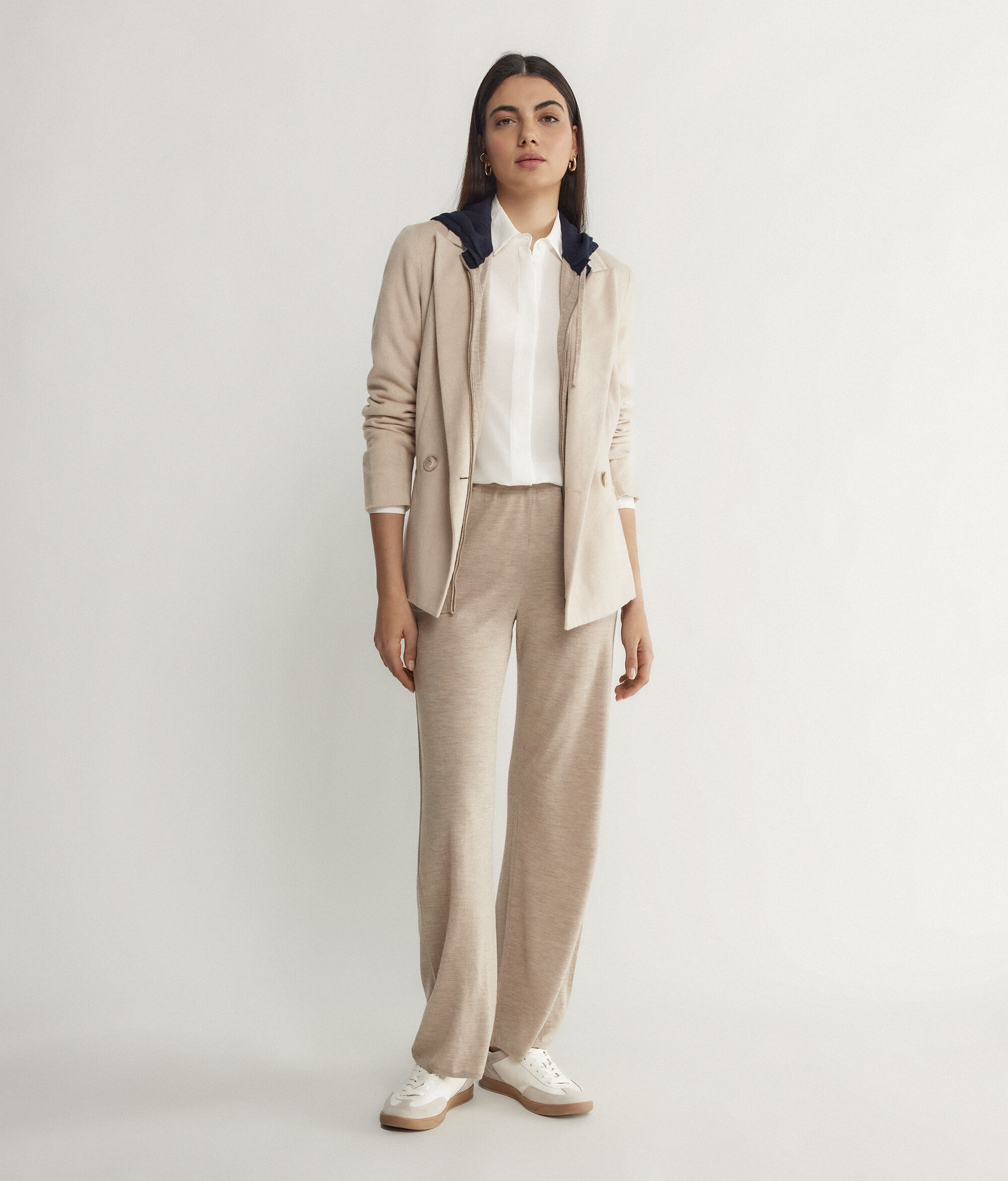 Pantalon large en cachemire ultra-fin