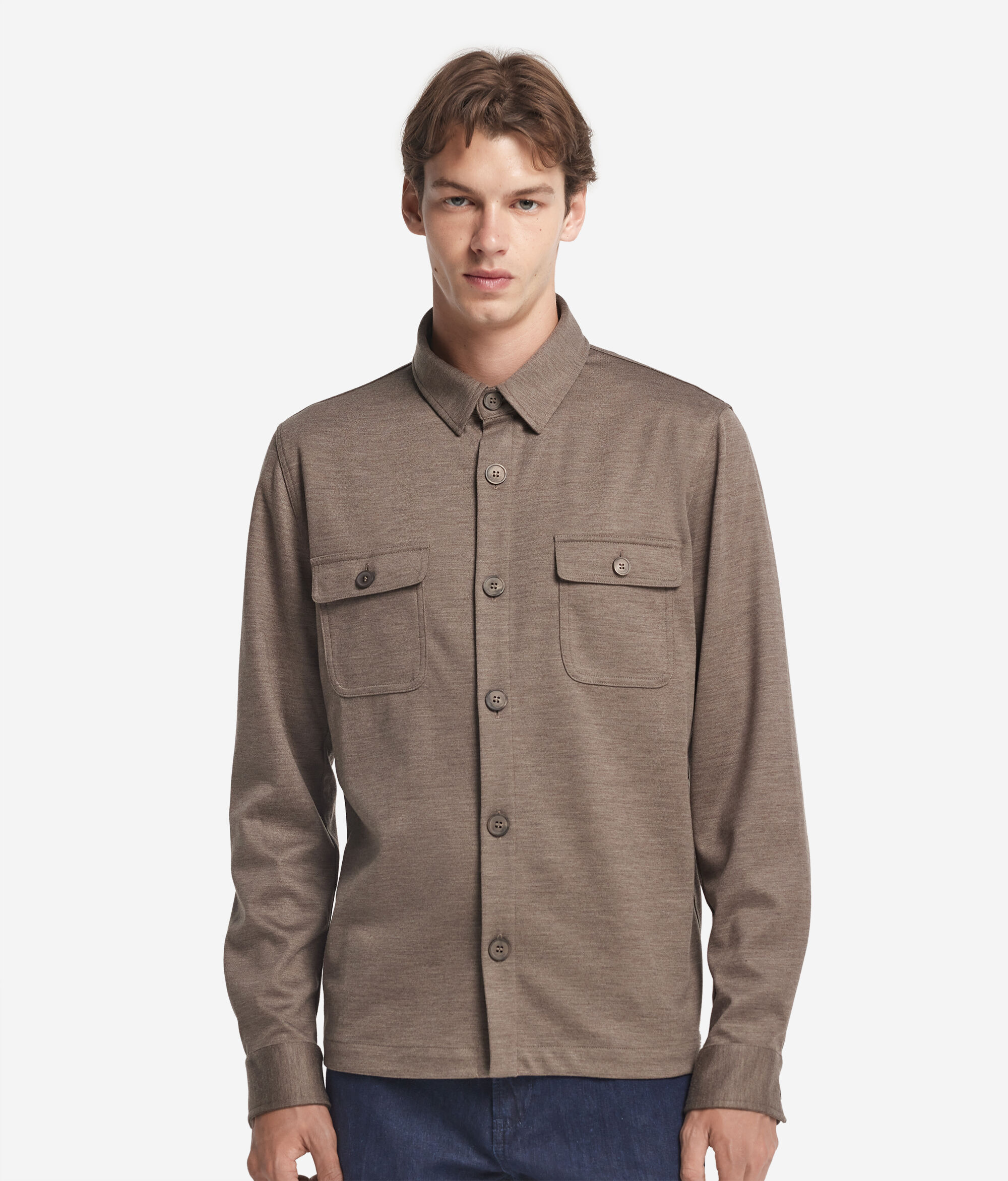 Wool jersey overshirt
