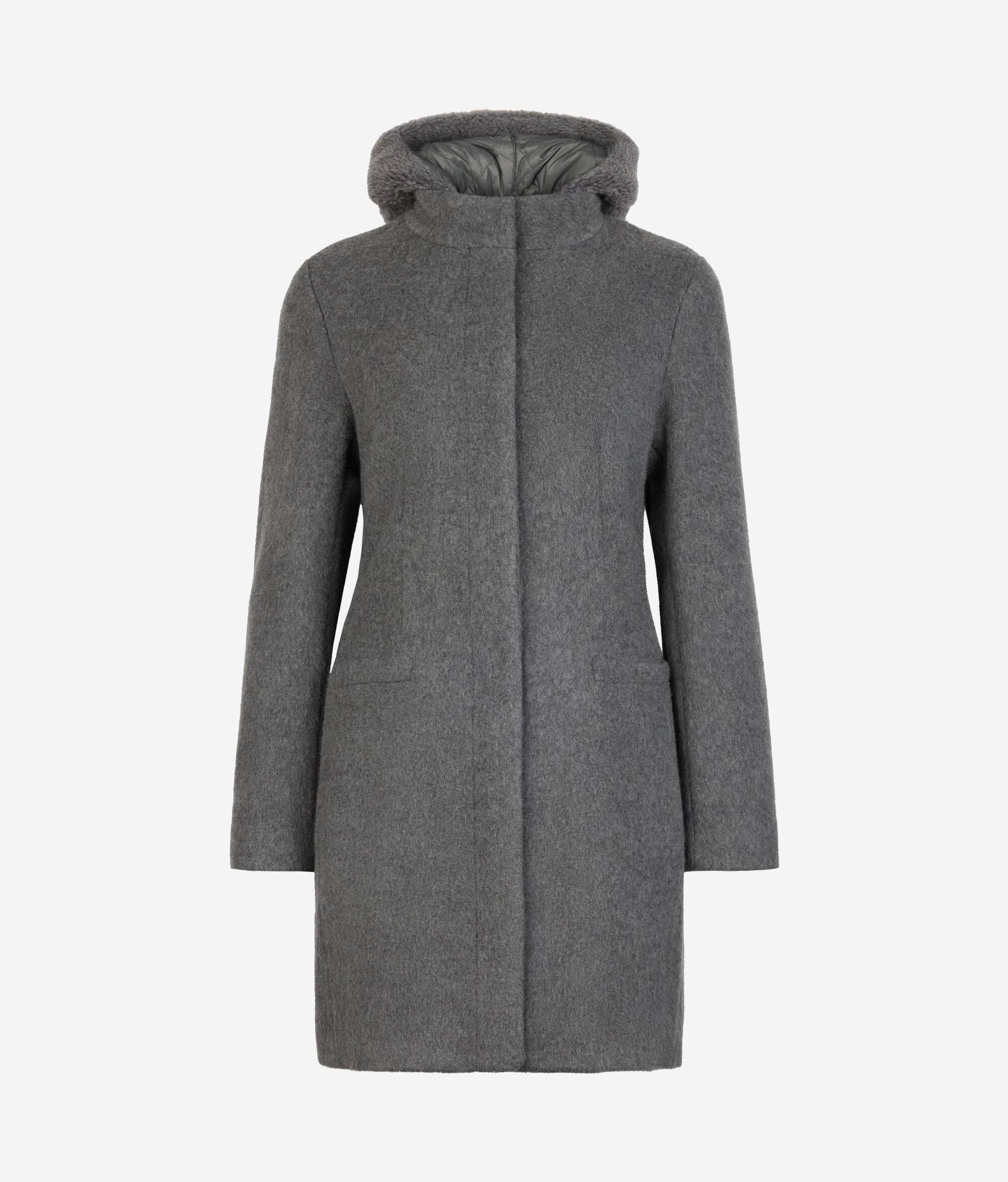 Manteau à capuche en cachemire