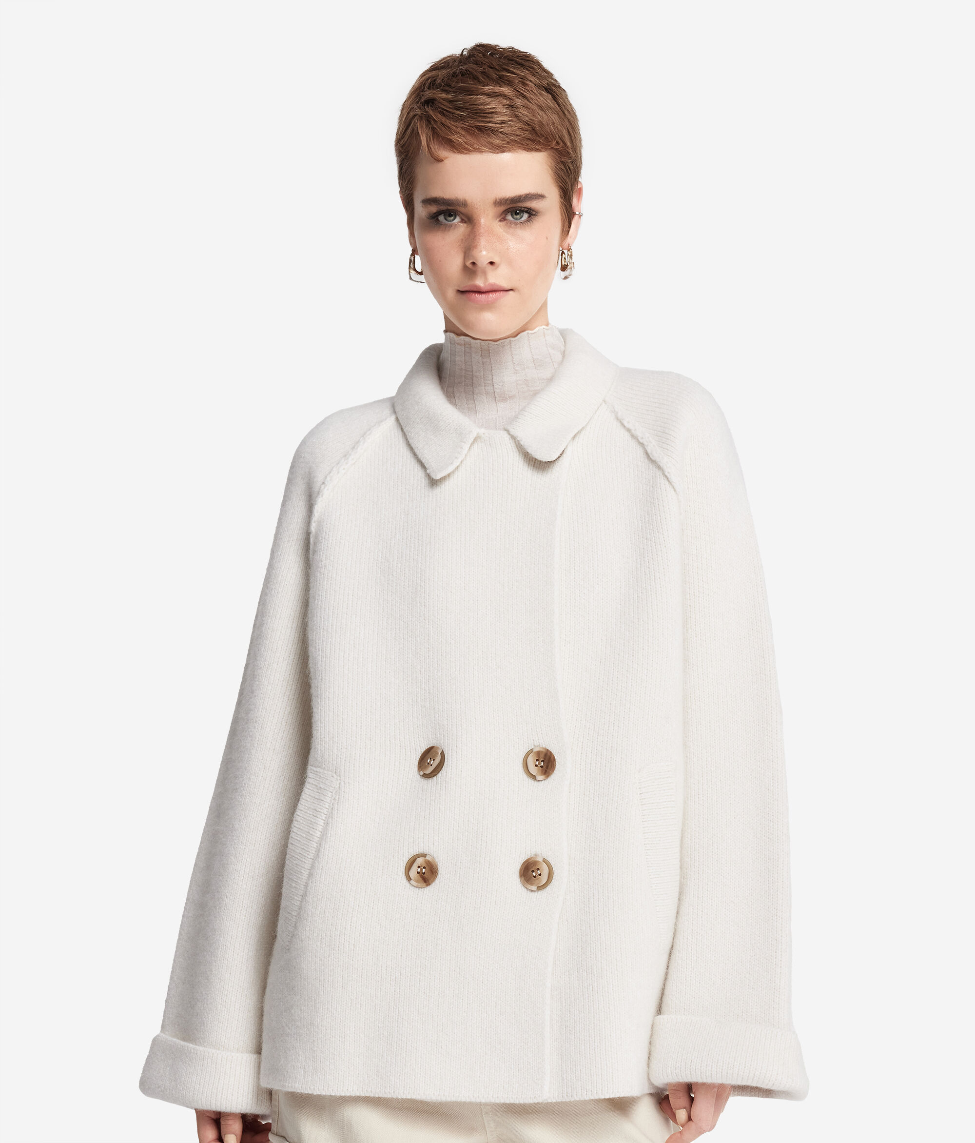 Double-Breasted Alpaca Wool Coat