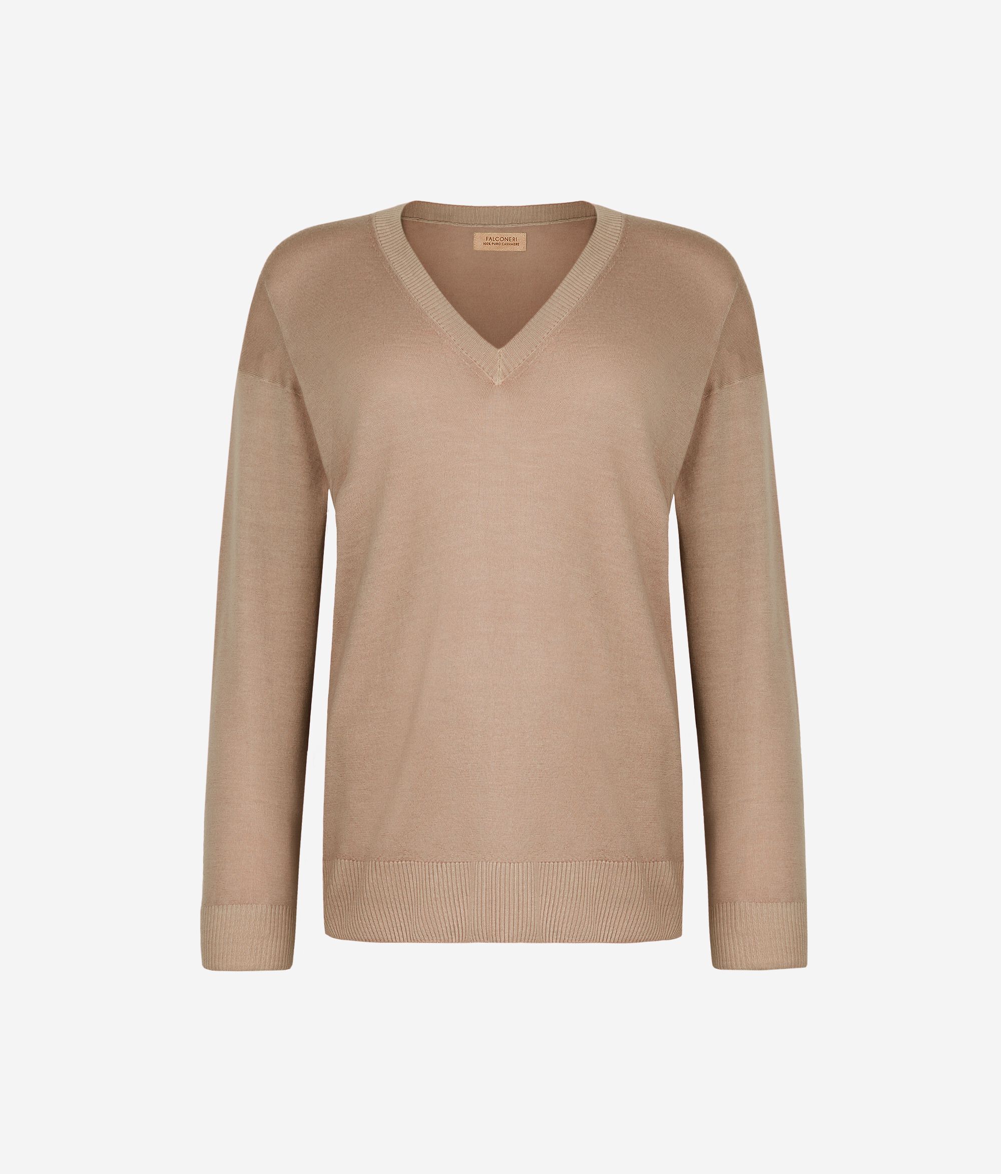 V-Neck Cashmere Jumper with Slits
