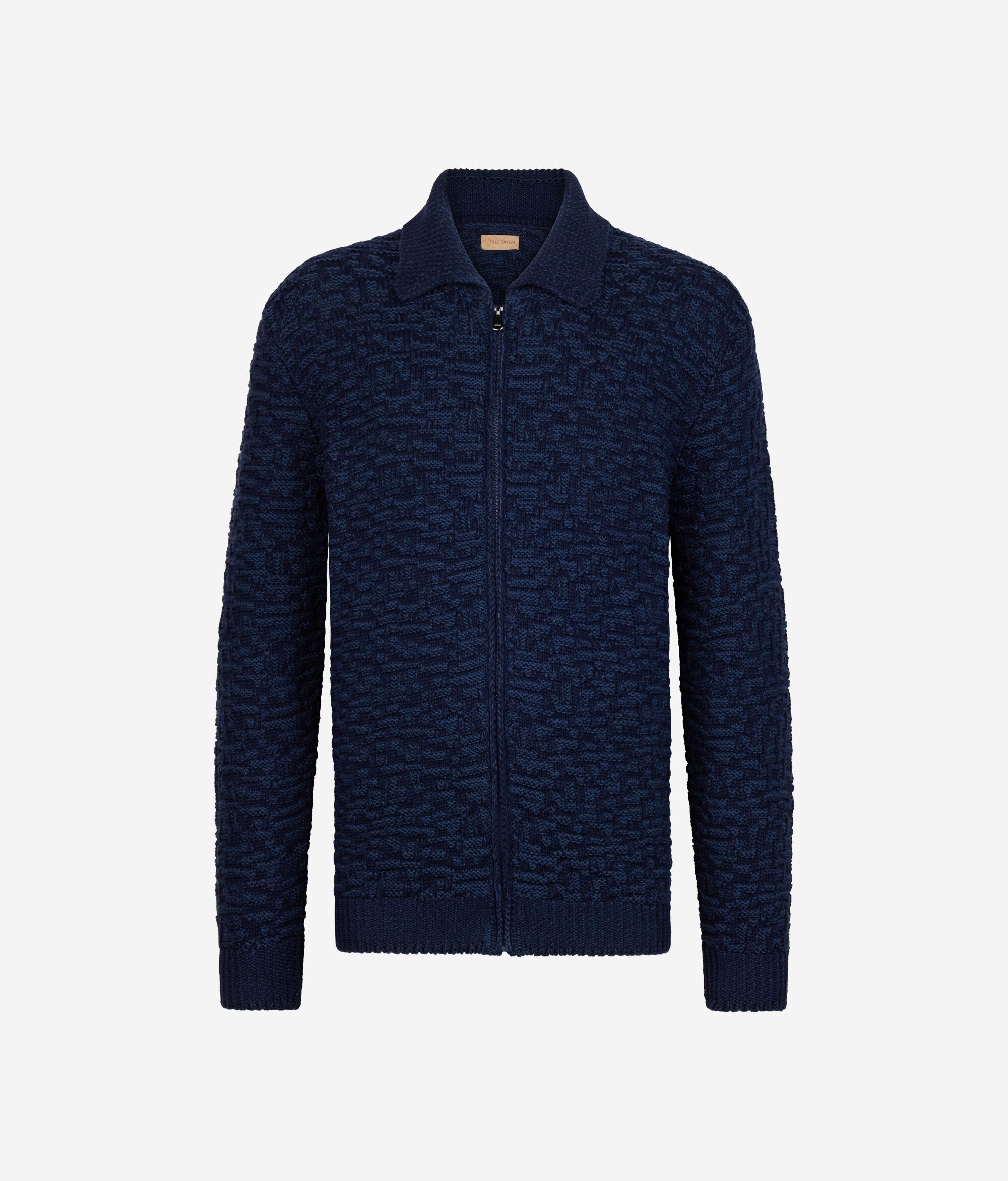 Jacke mit Reißverschluss und Zopfmuster