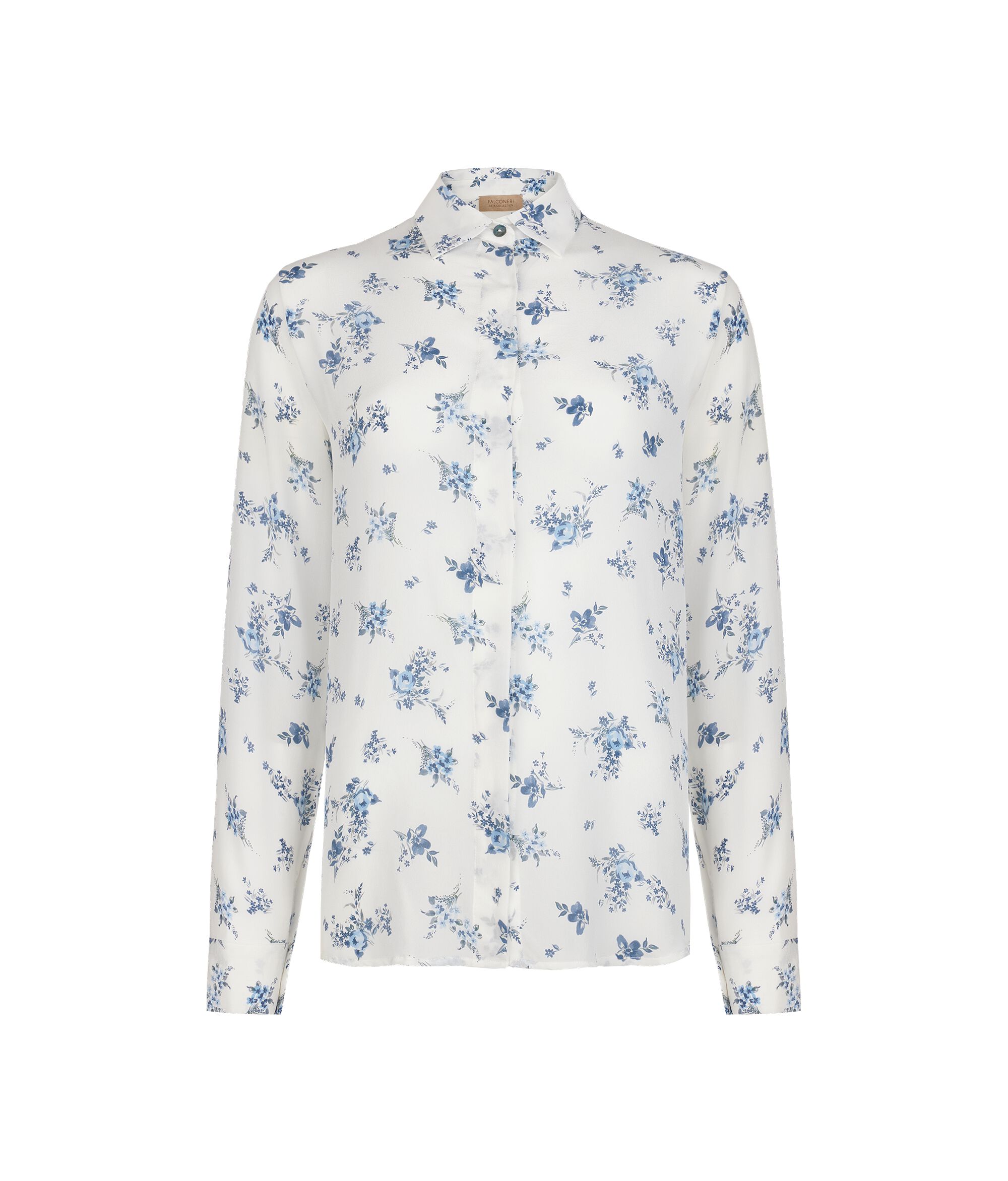 Printed Silk Collared Shirt