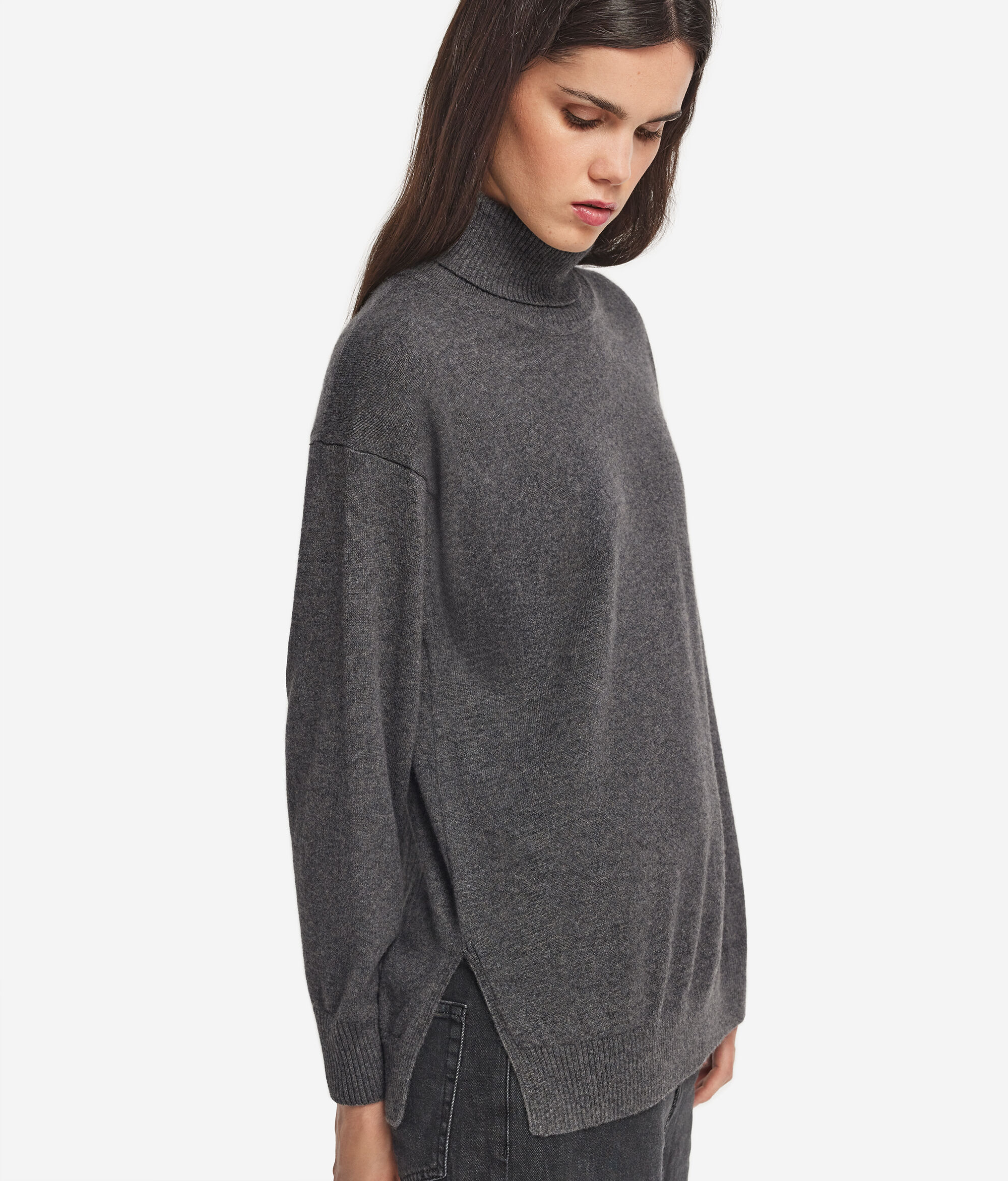 Ultrasoft Cashmere Turtleneck with Slits