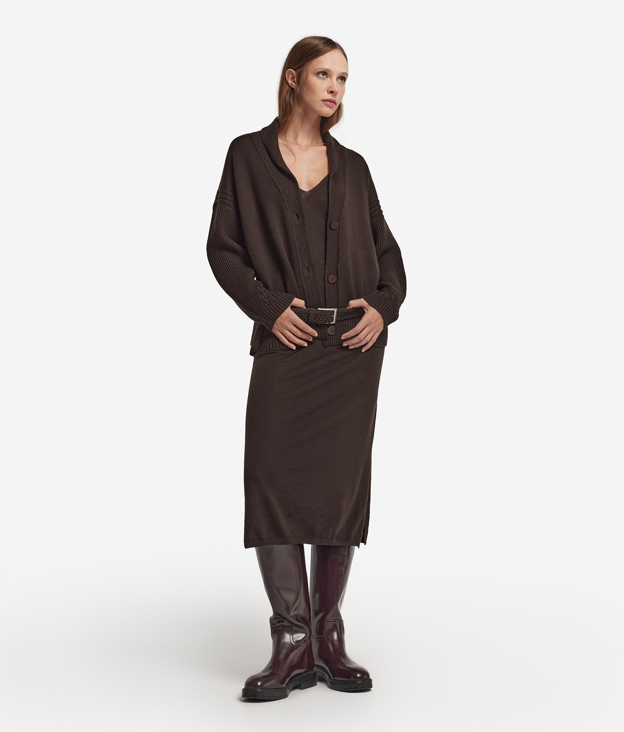 Gilet en laine avec torsades