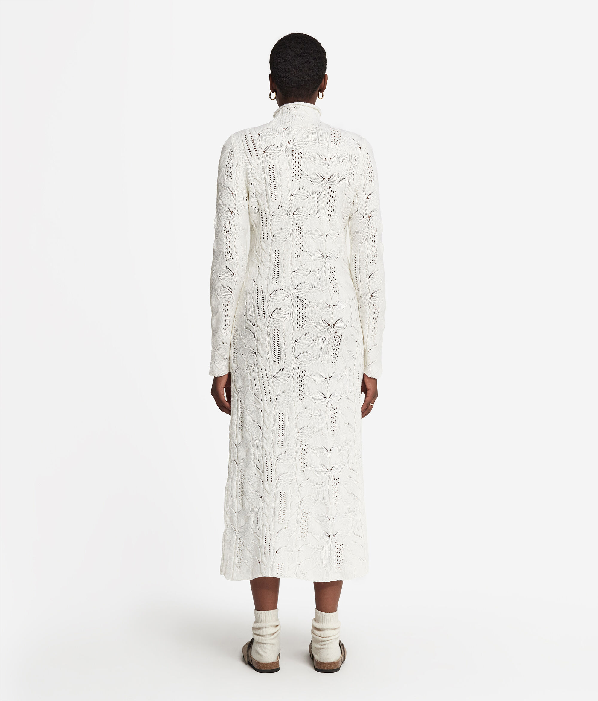 Wool Dress with Cable Pattern