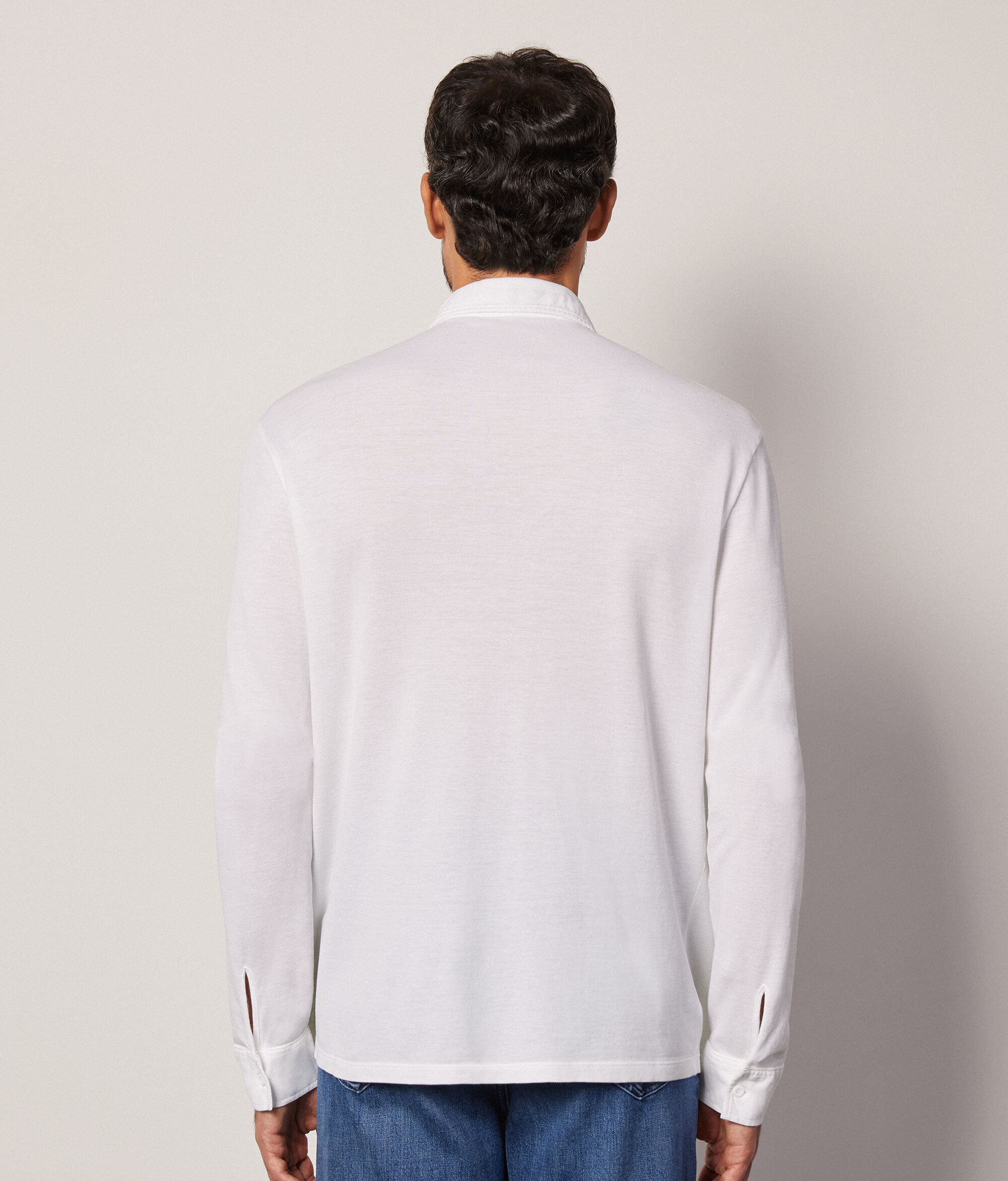 Chemise en piqué de coton et soie