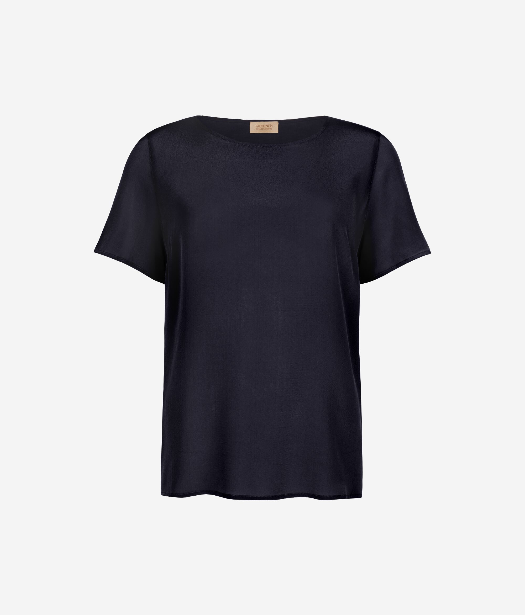 Round-Neck Silk T-Shirt